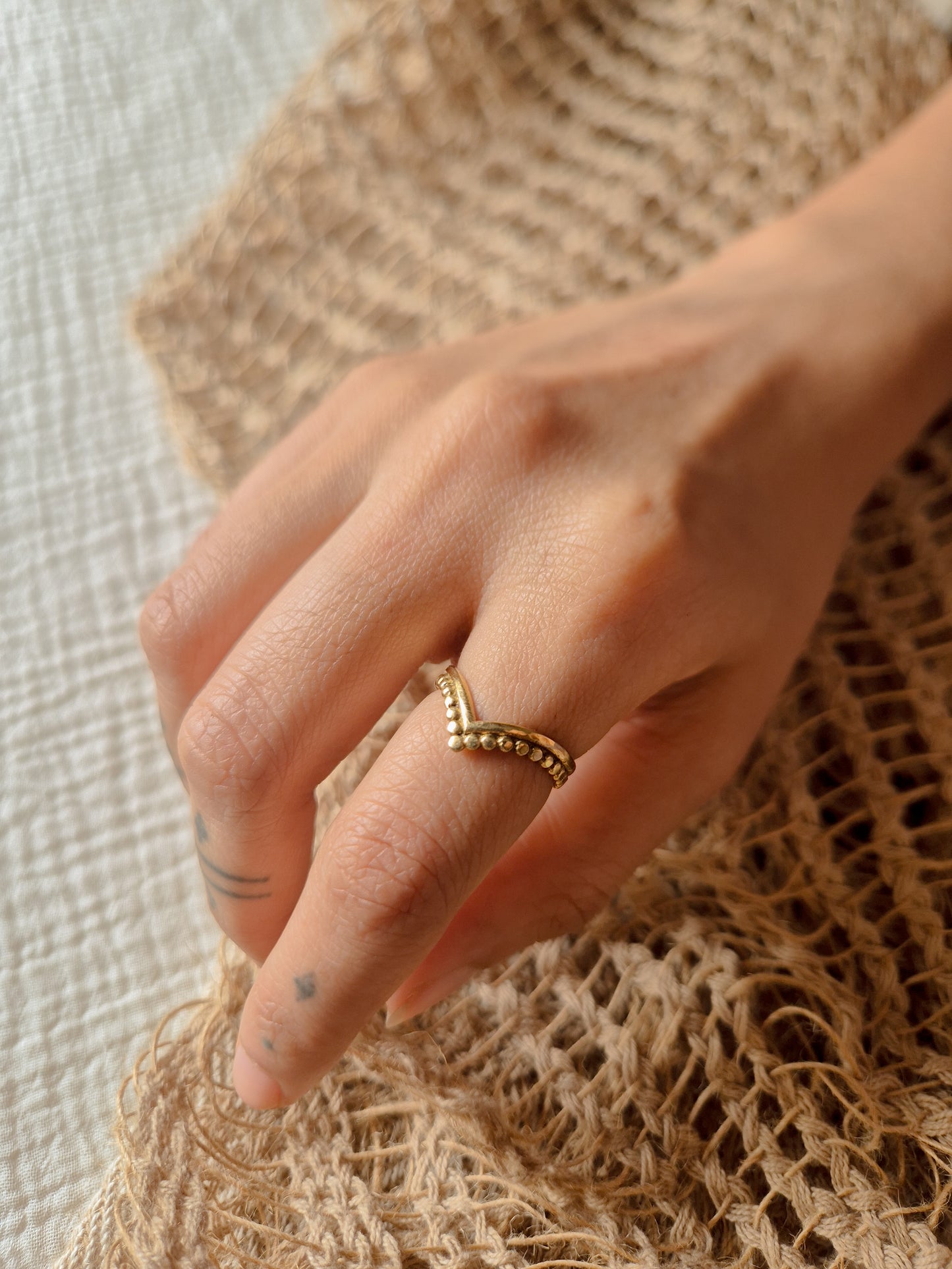 Meher Aura adjustable brass ring