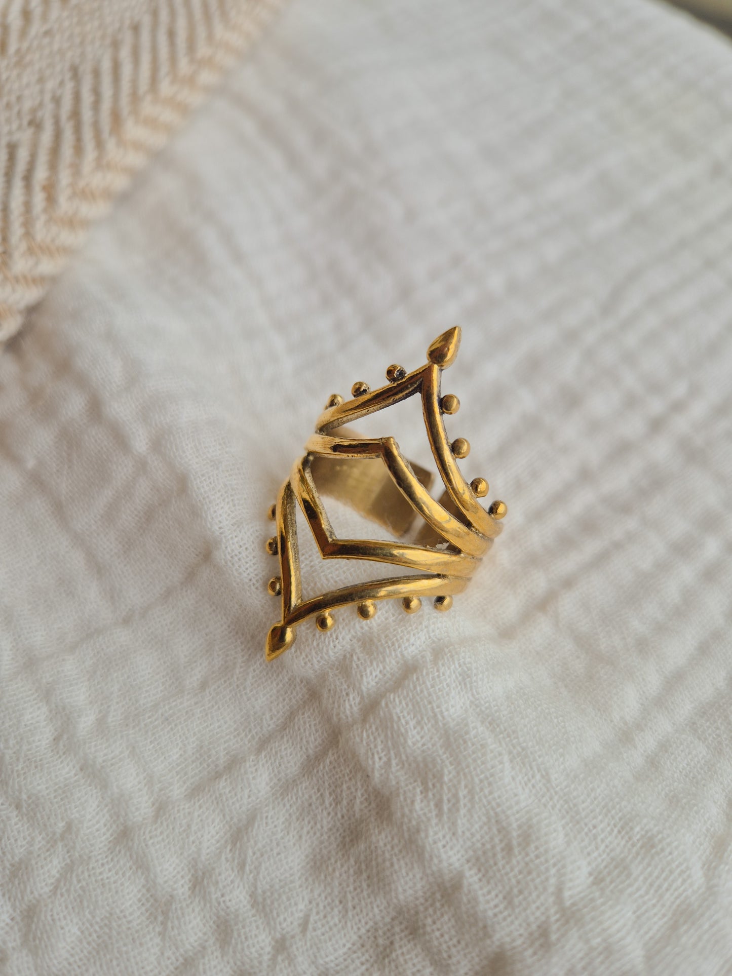 Divine Aura Adjustable brass ring