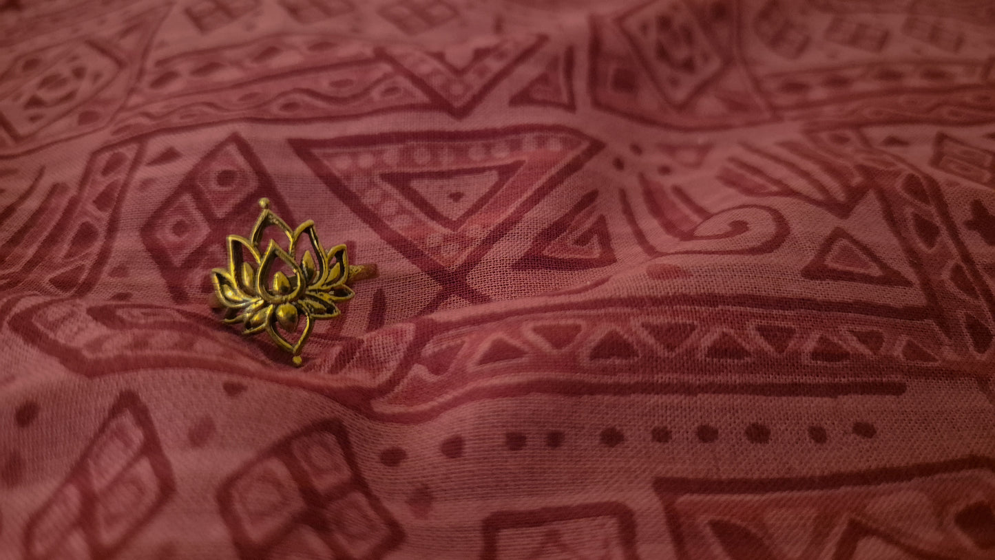 The lotus adjustable brass ring