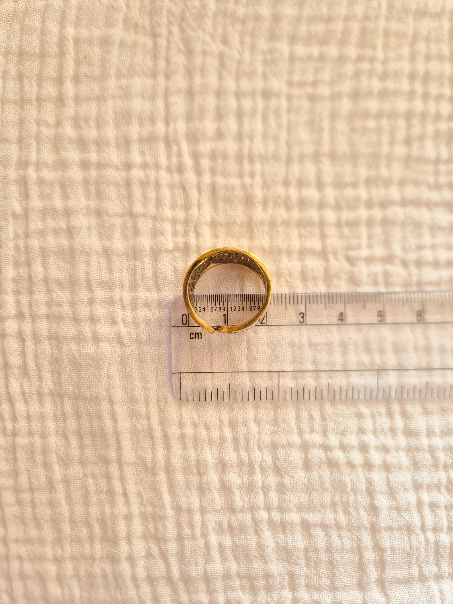 Sacred yantra seed of life adjustable brass ring