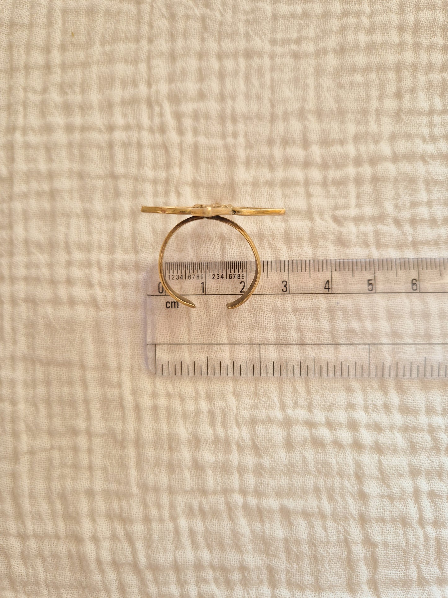 Disha flower adjustable brass ring