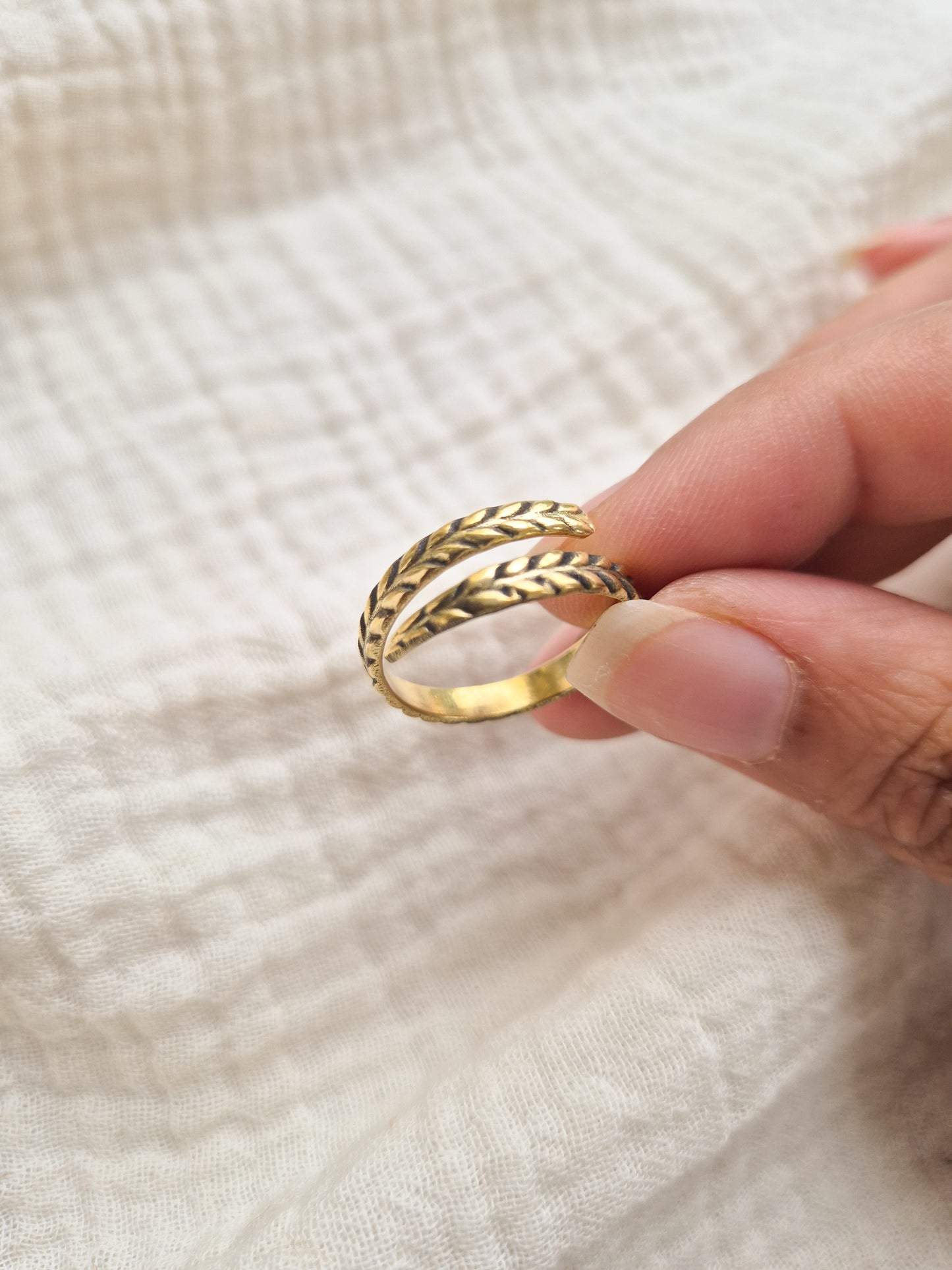 Aarna wrap brass ring