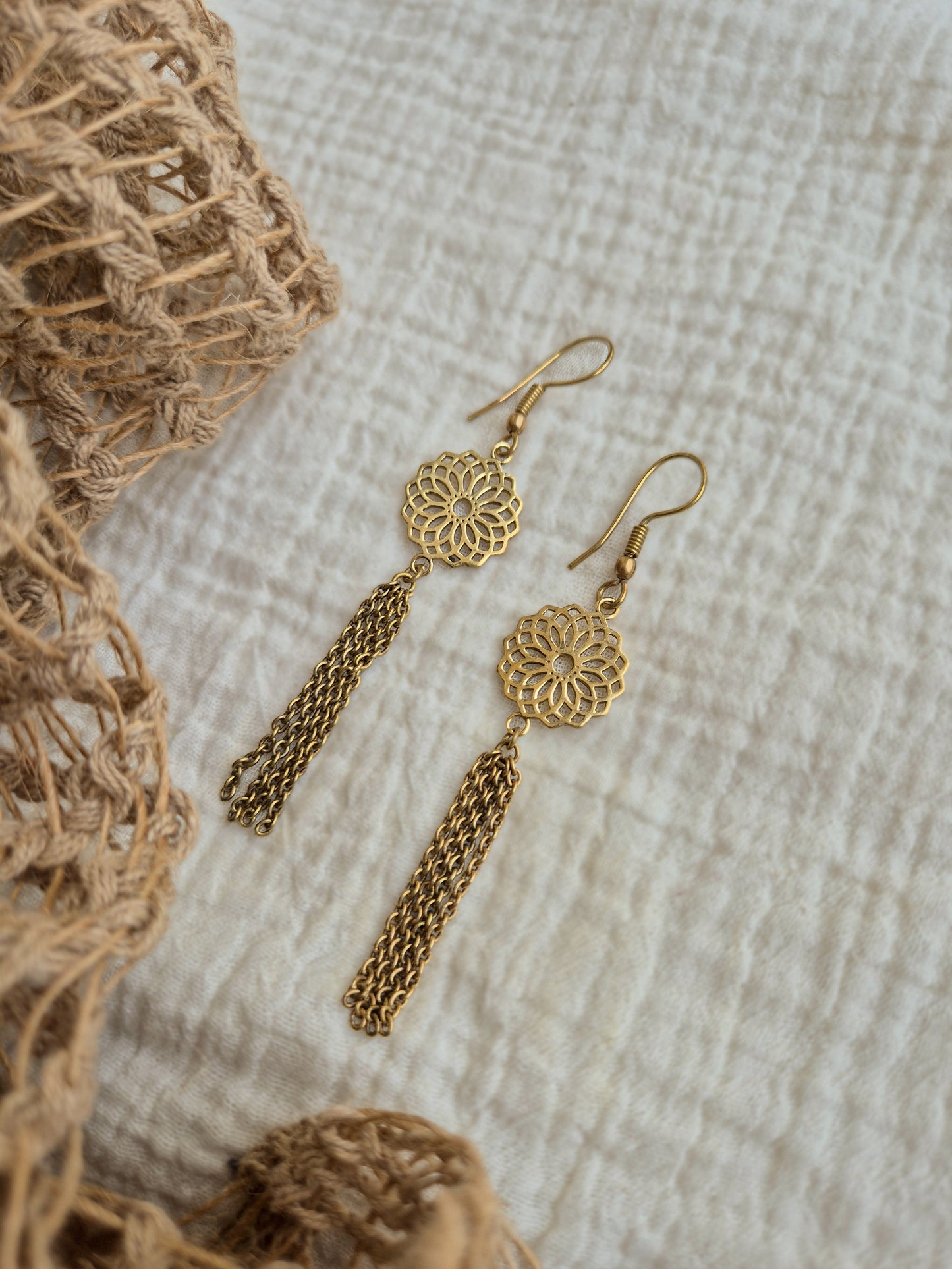 Arohi mandala brass earrings