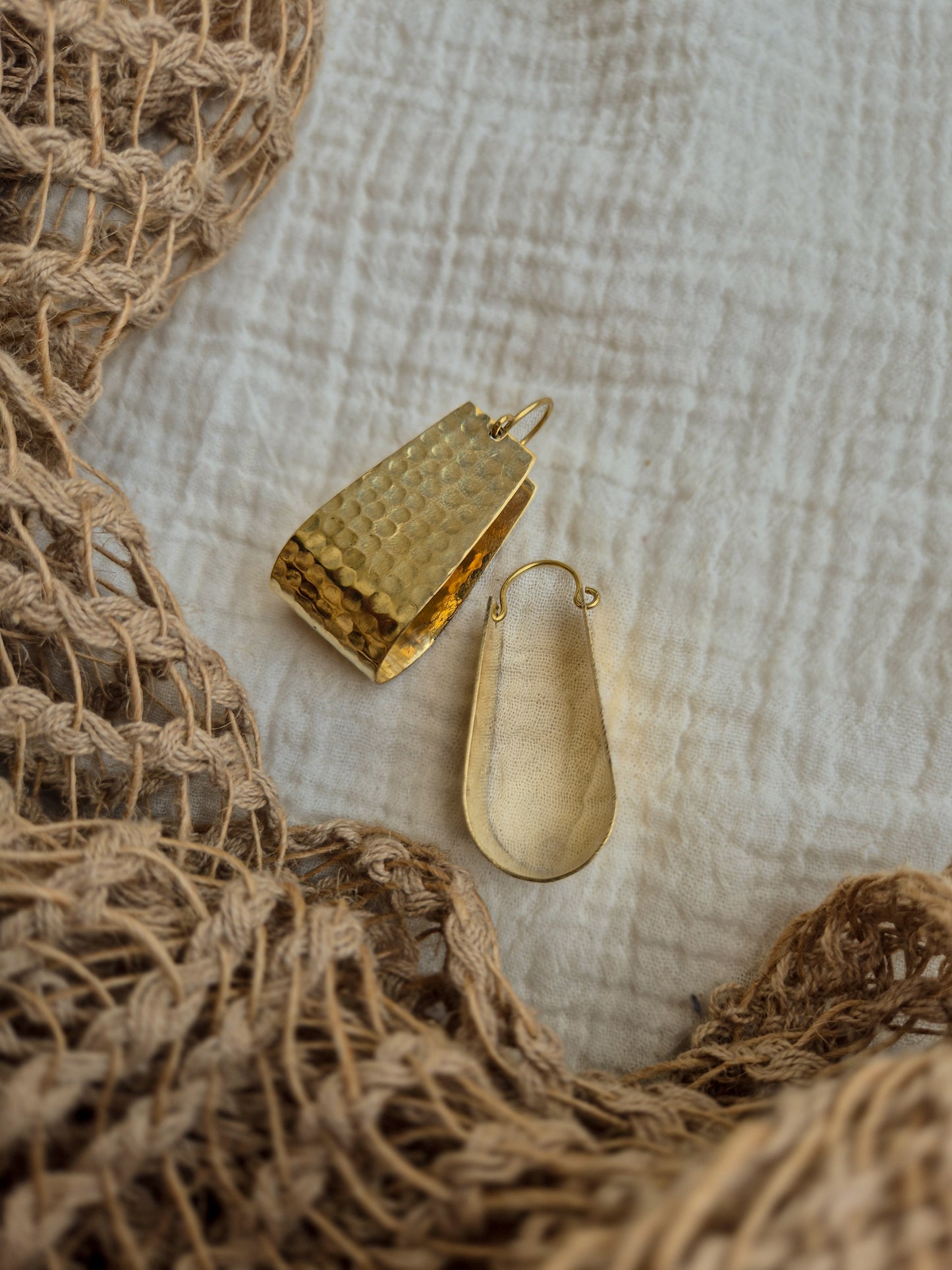 Miha boss lady statement brass earrings
