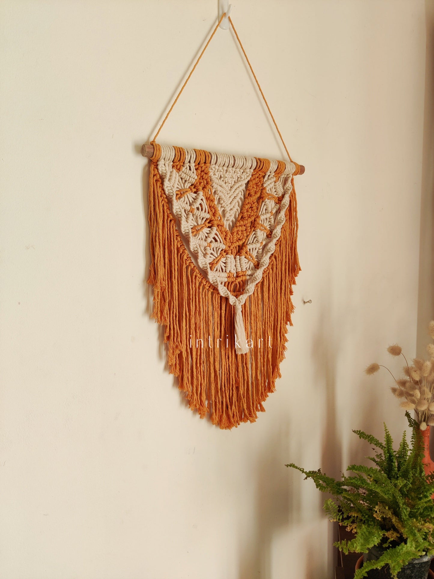 Mustard classic macrame wall hanging