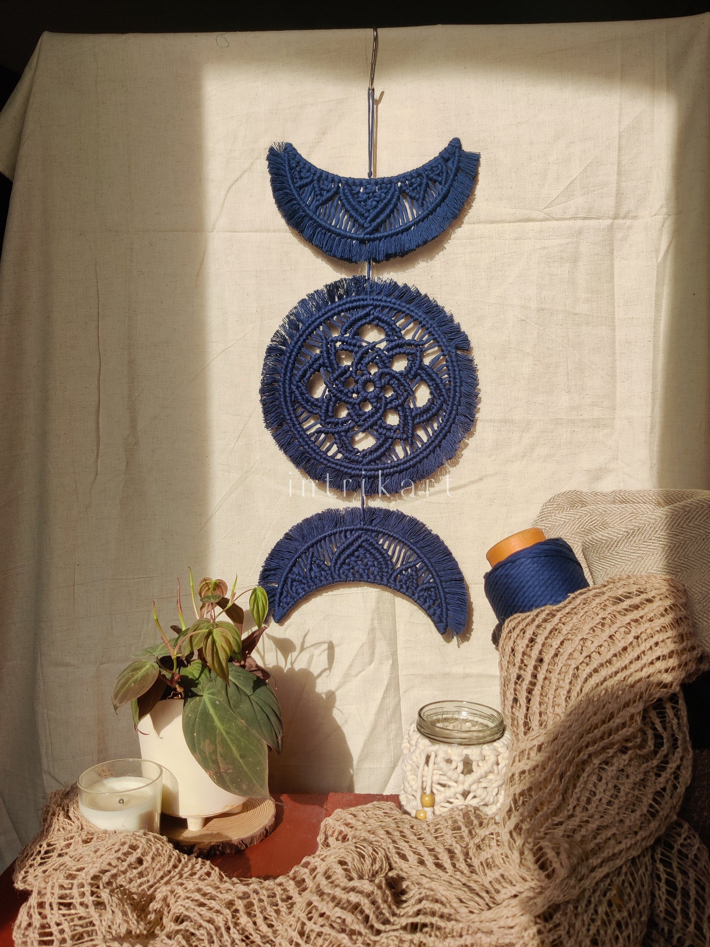 Phases of moon macrame decor