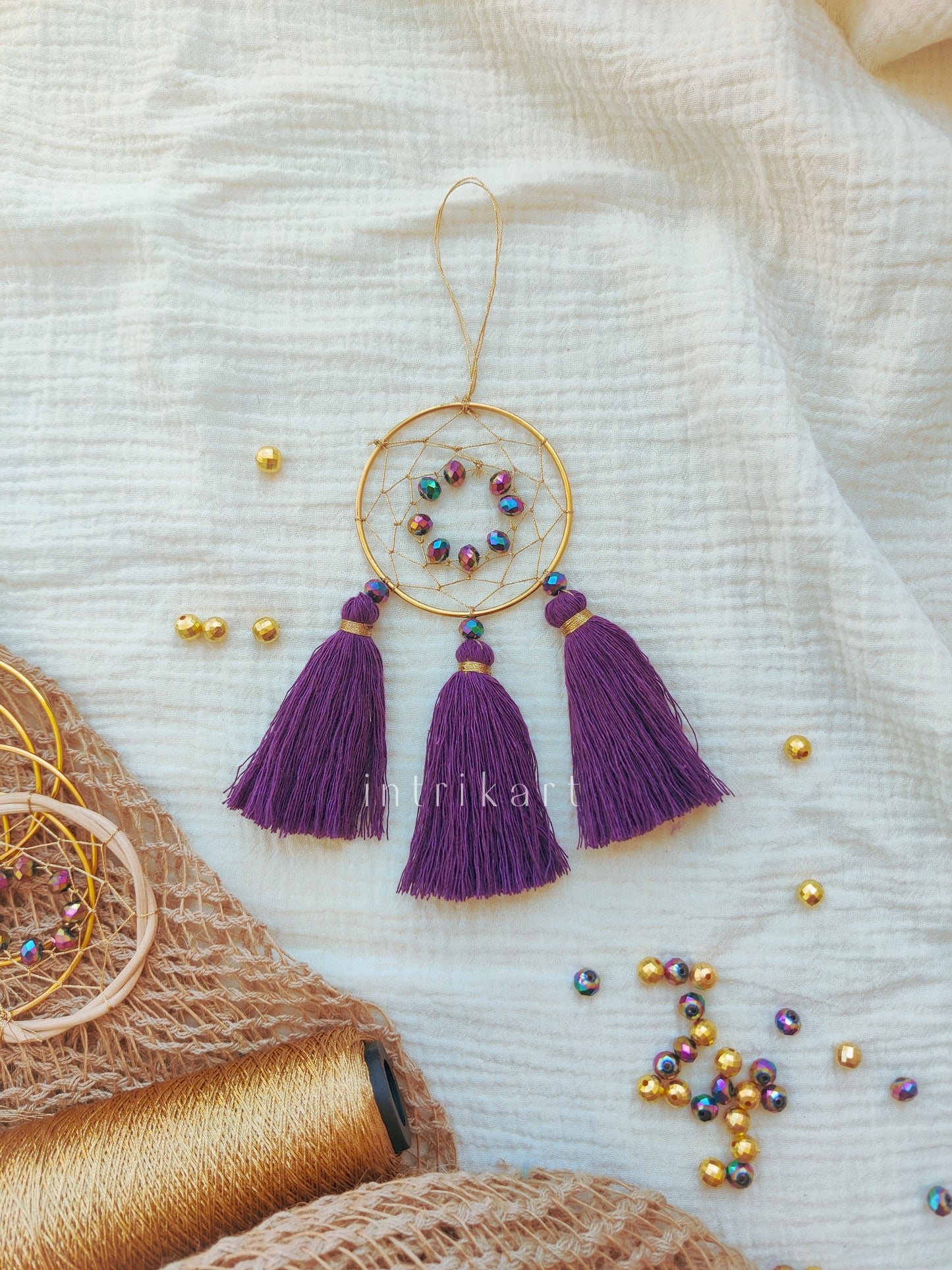 Purple dazzle mini tassel dreamcatcher