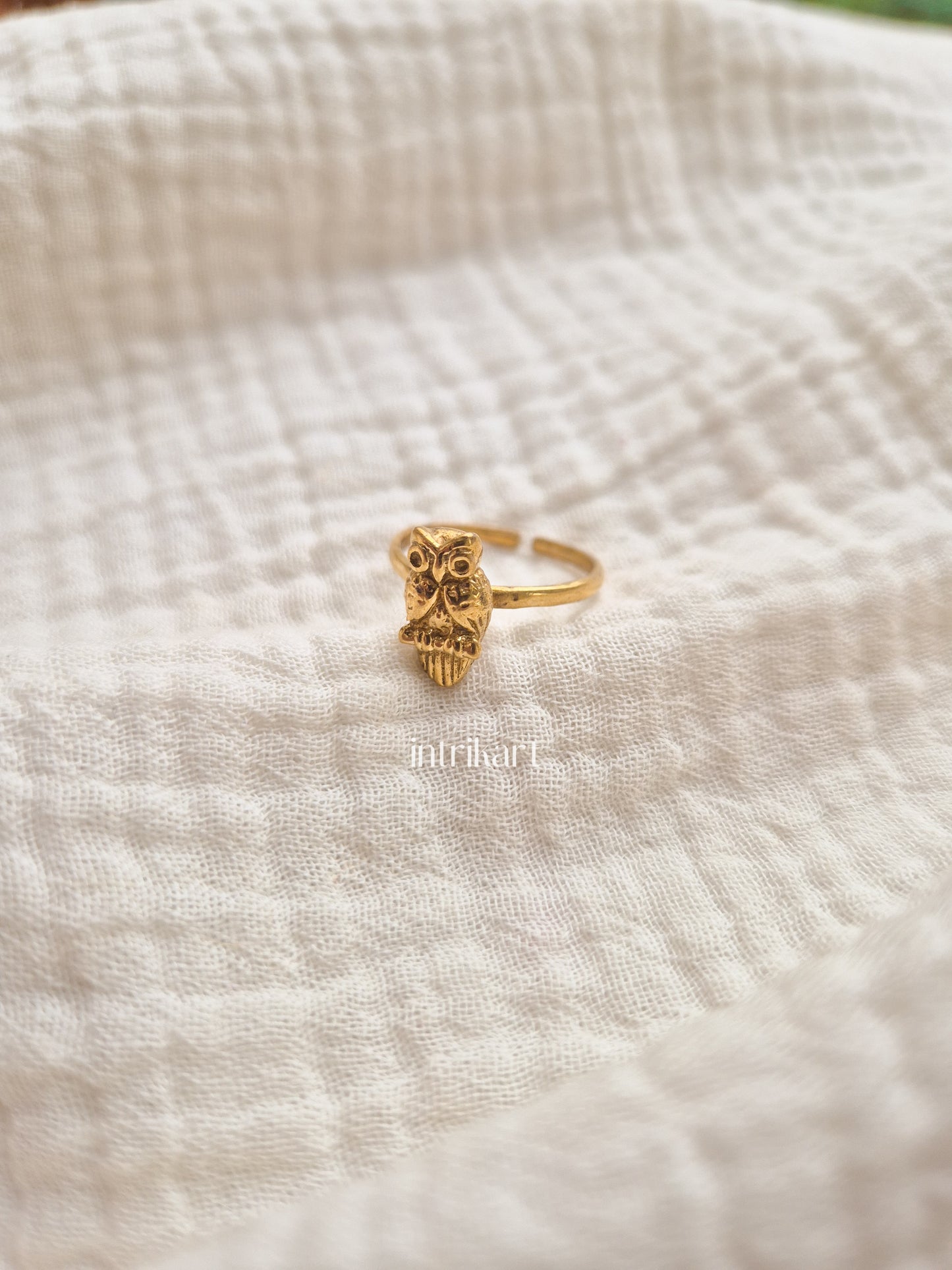 Ullu Owl brass ring