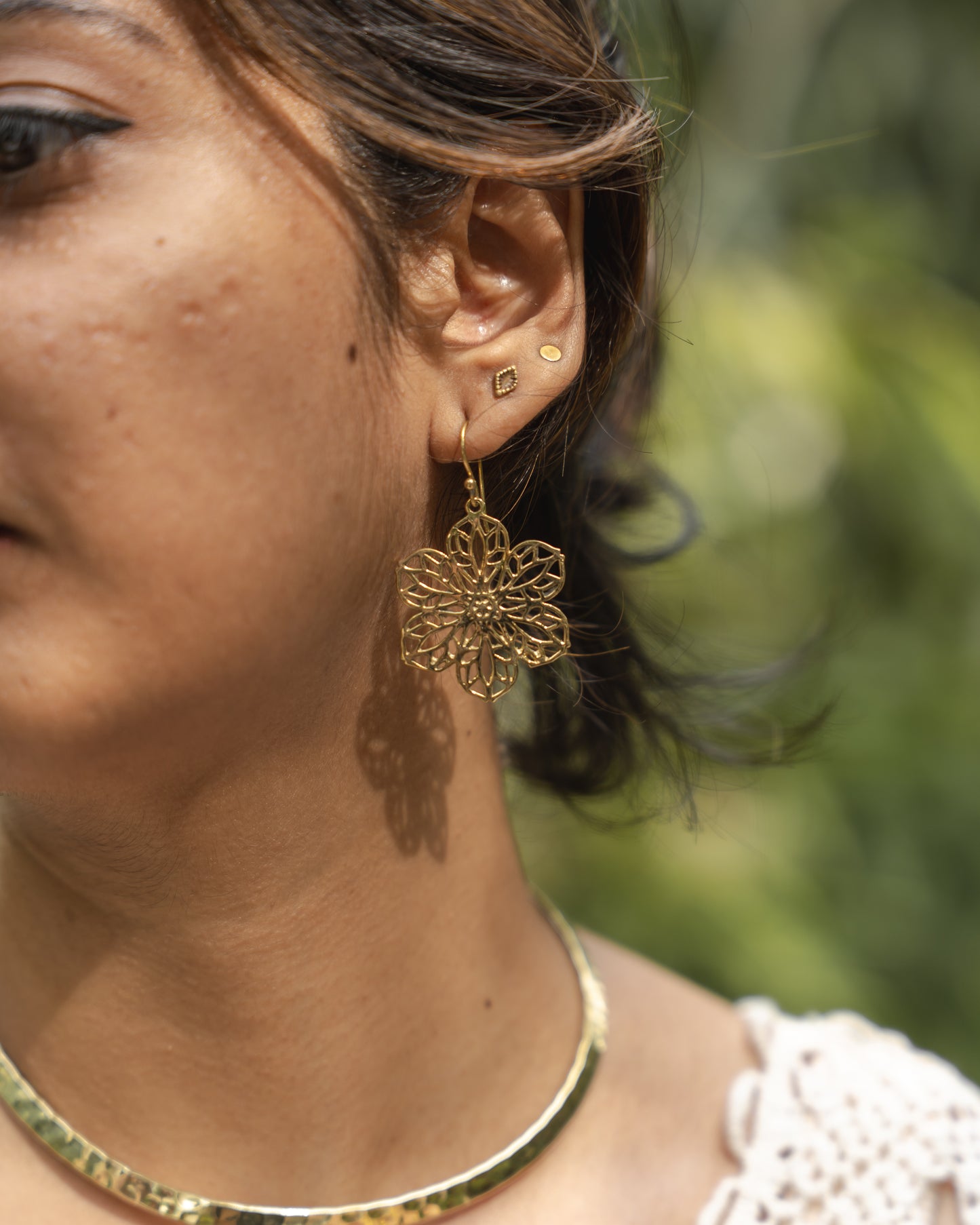 Aabha mandala brass earrings