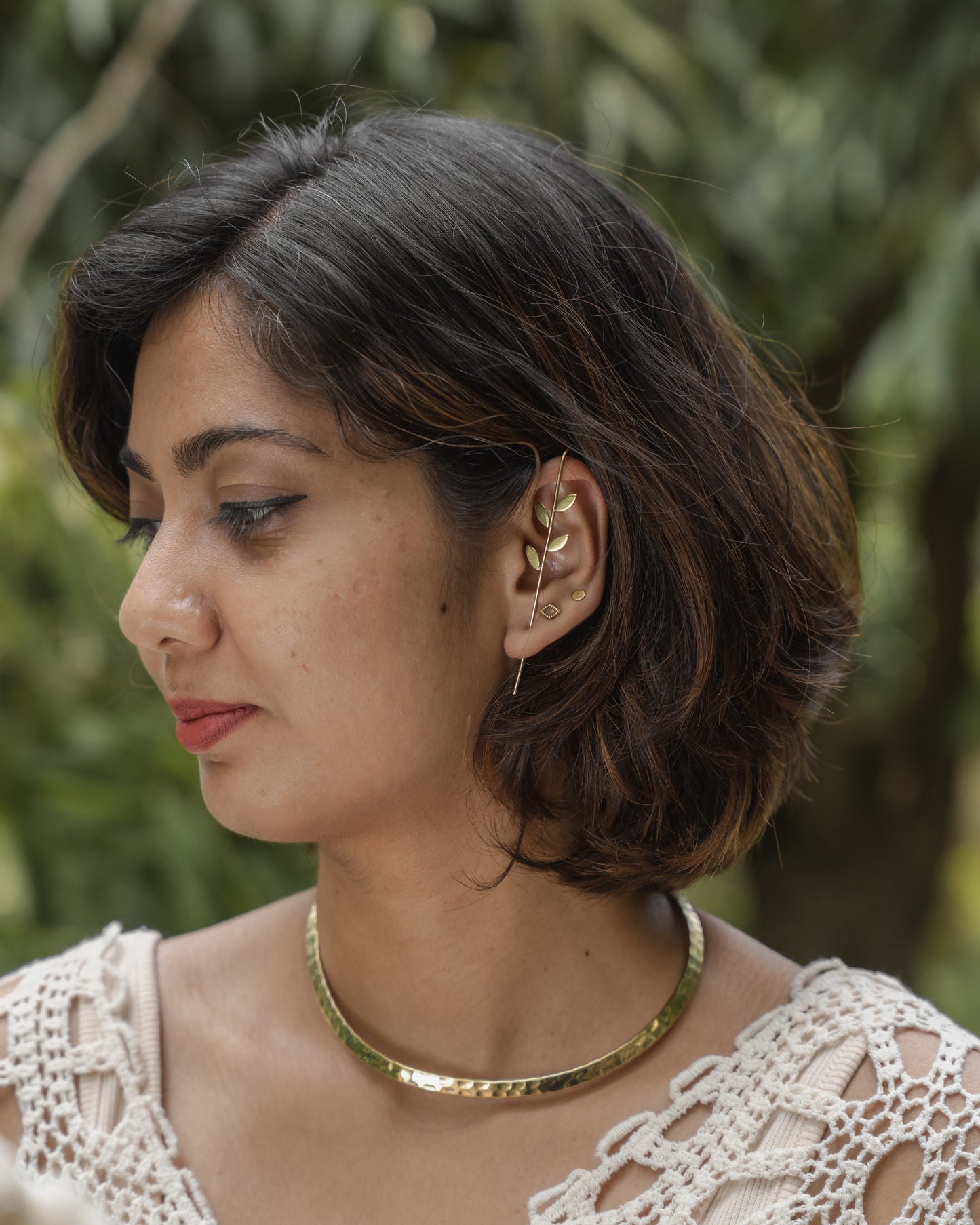 Zuri leaf ear cuffs