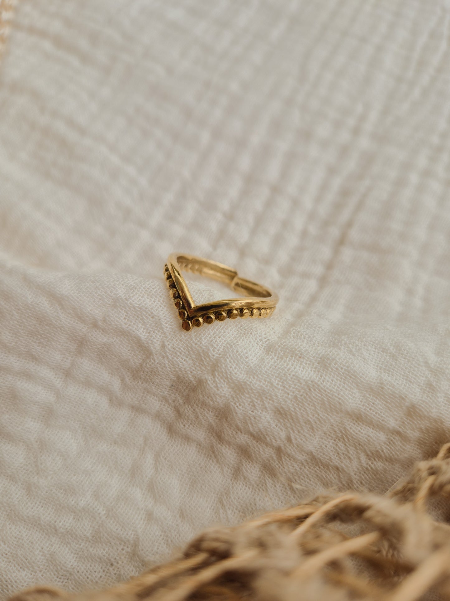 Meher Aura adjustable brass ring