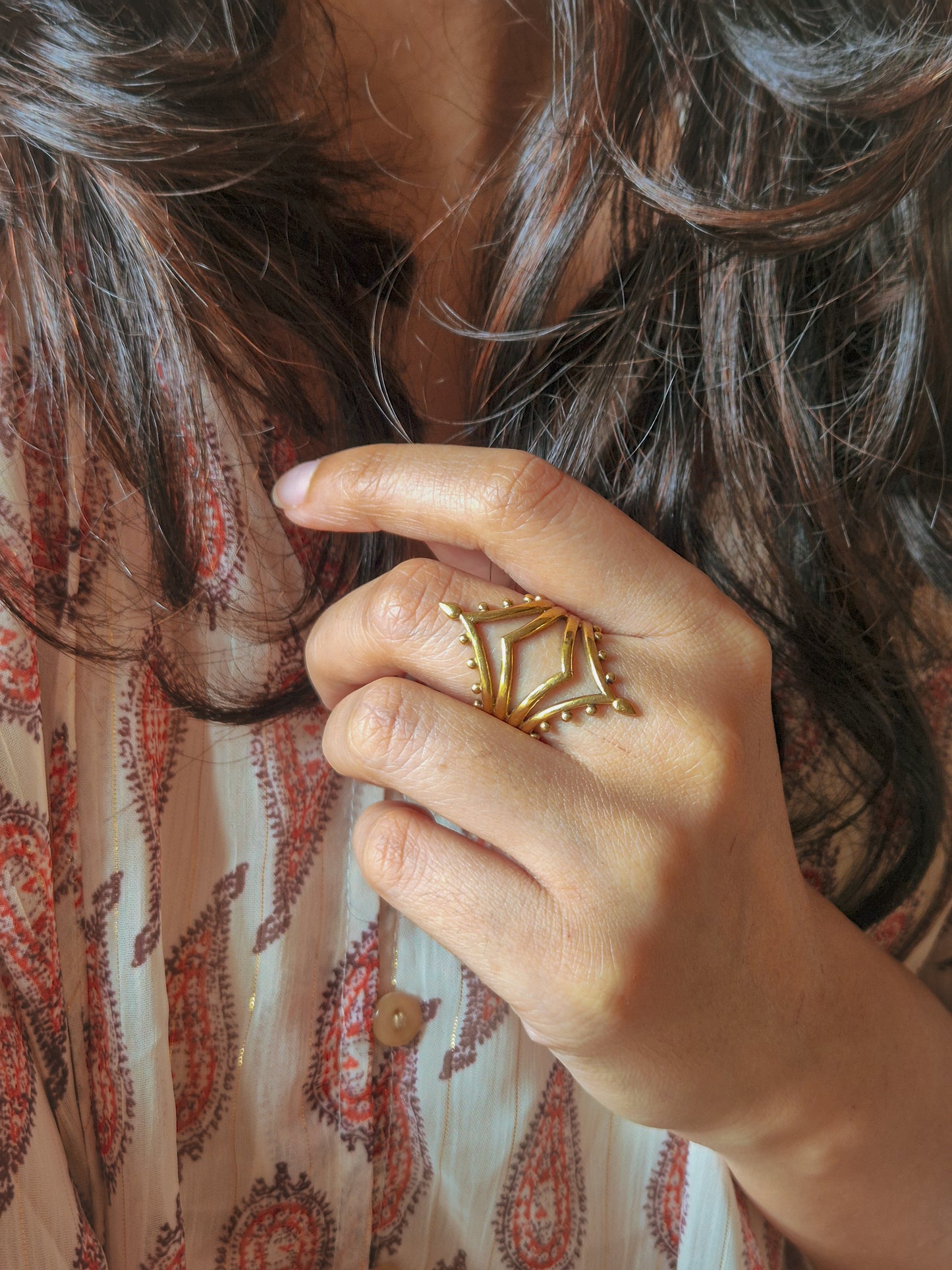 Divine Aura Adjustable brass ring