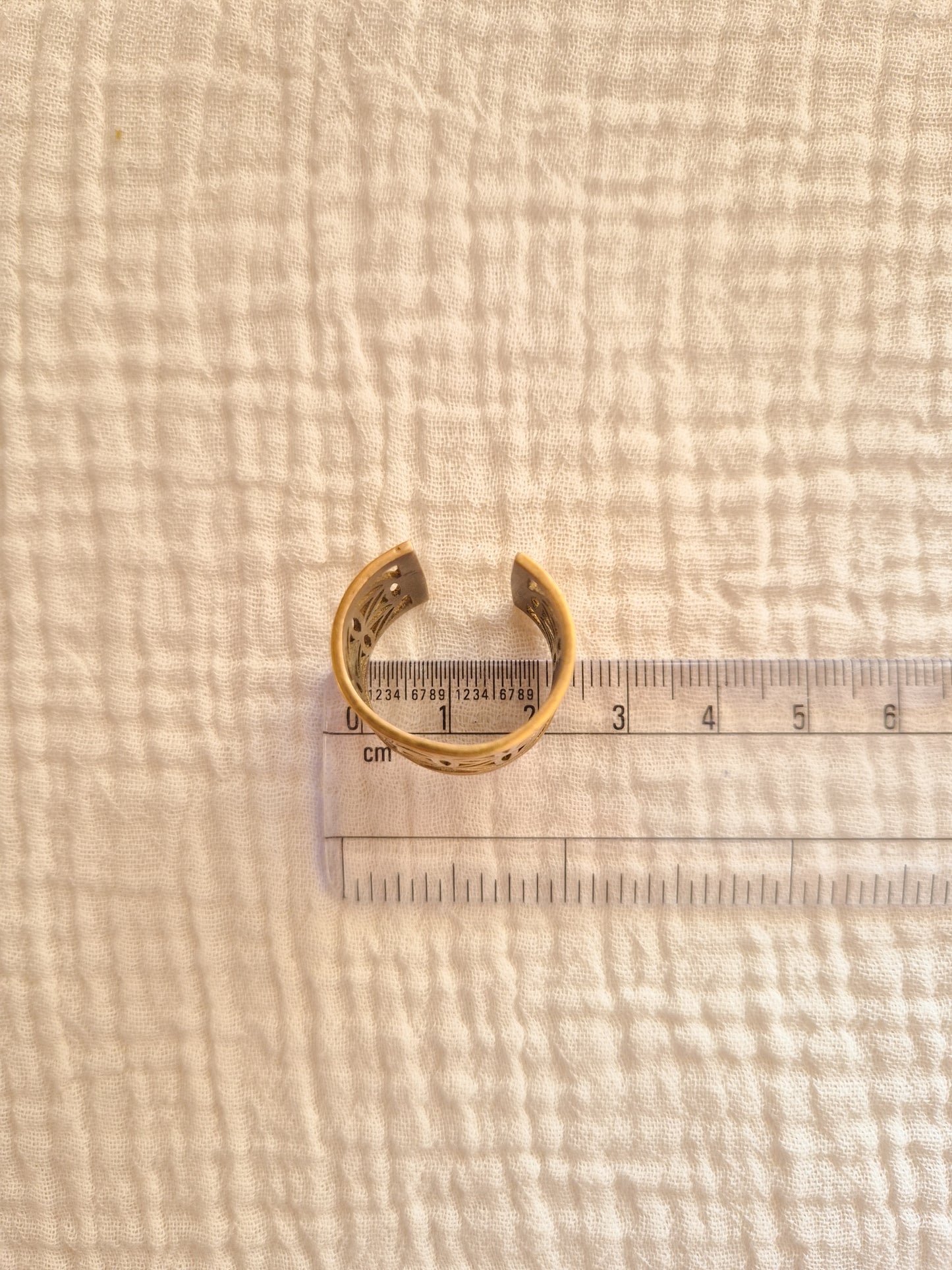 Flower of life adjustable brass ring