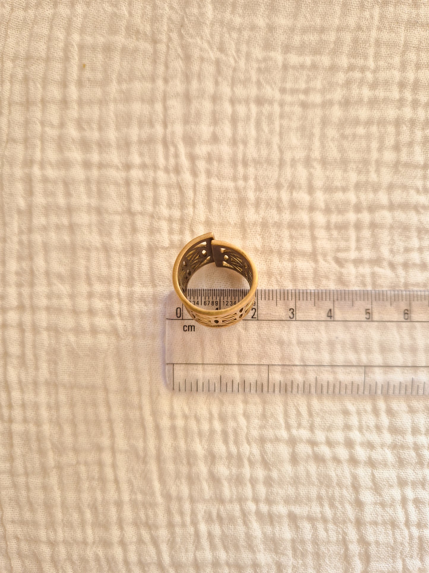 Flower of life adjustable brass ring