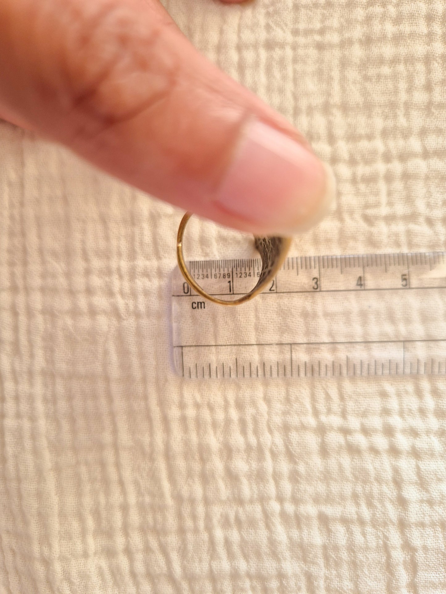 Sacred geometry aura adjustable brass ring