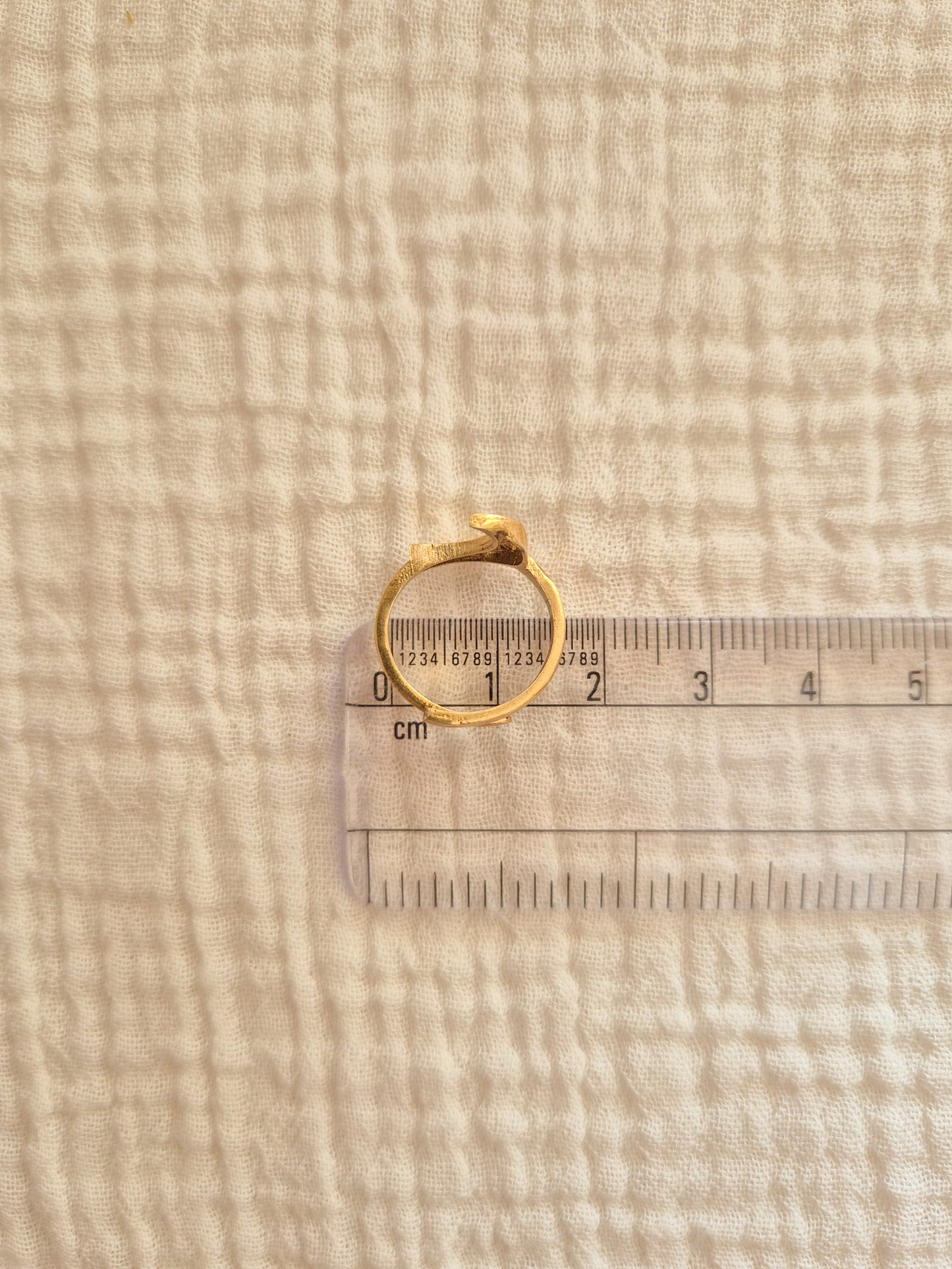 Luna boho moon adjustable brass ring