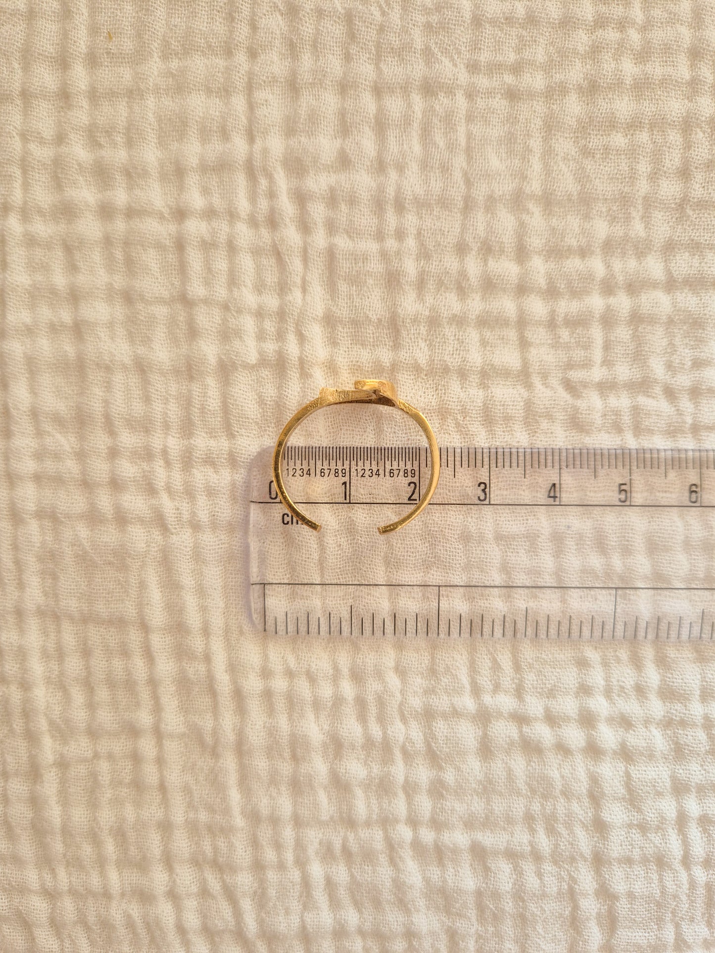 Luna boho moon adjustable brass ring