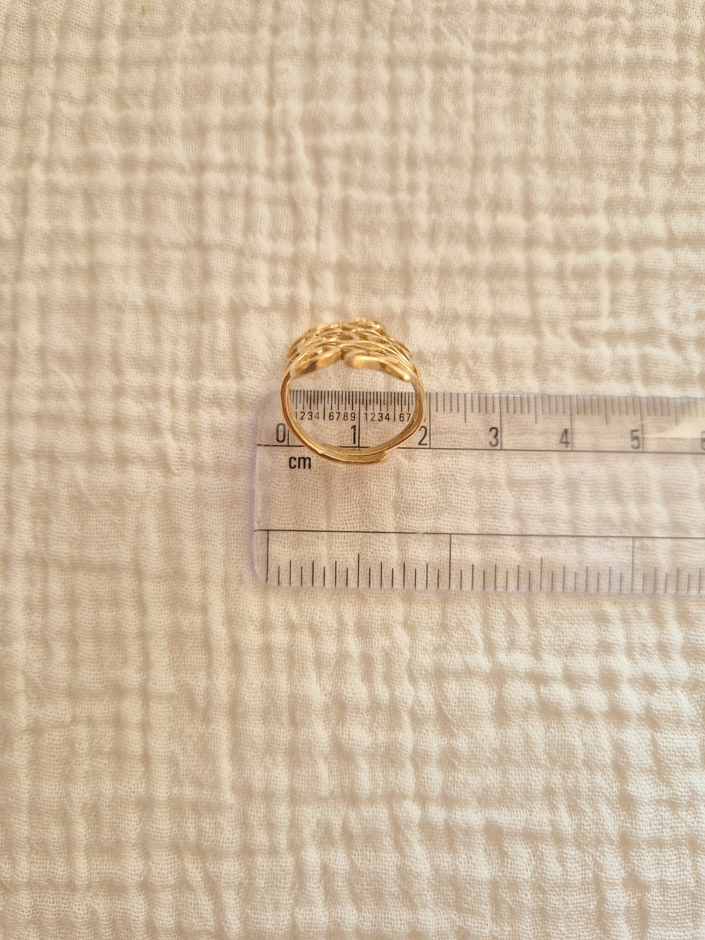 Wild flower adjustable brass ring