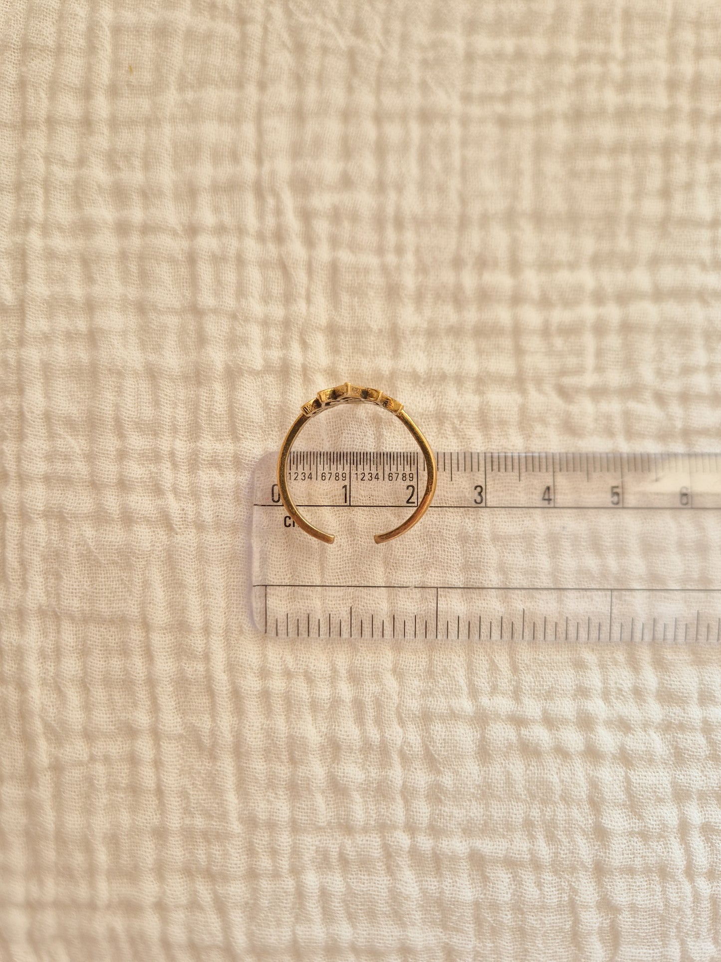 The lotus adjustable brass ring