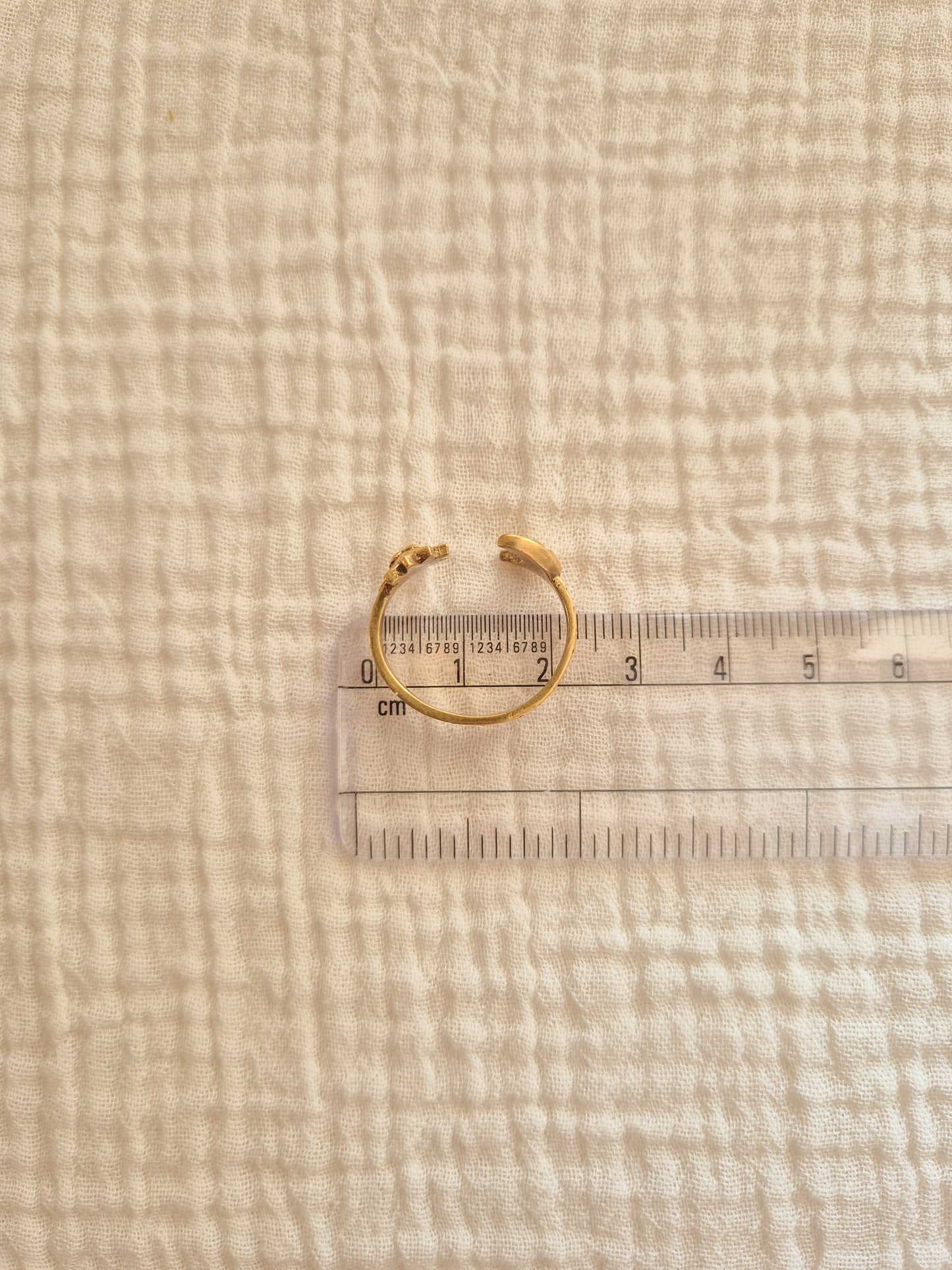 Solluna sun & moon adjustable brass ring