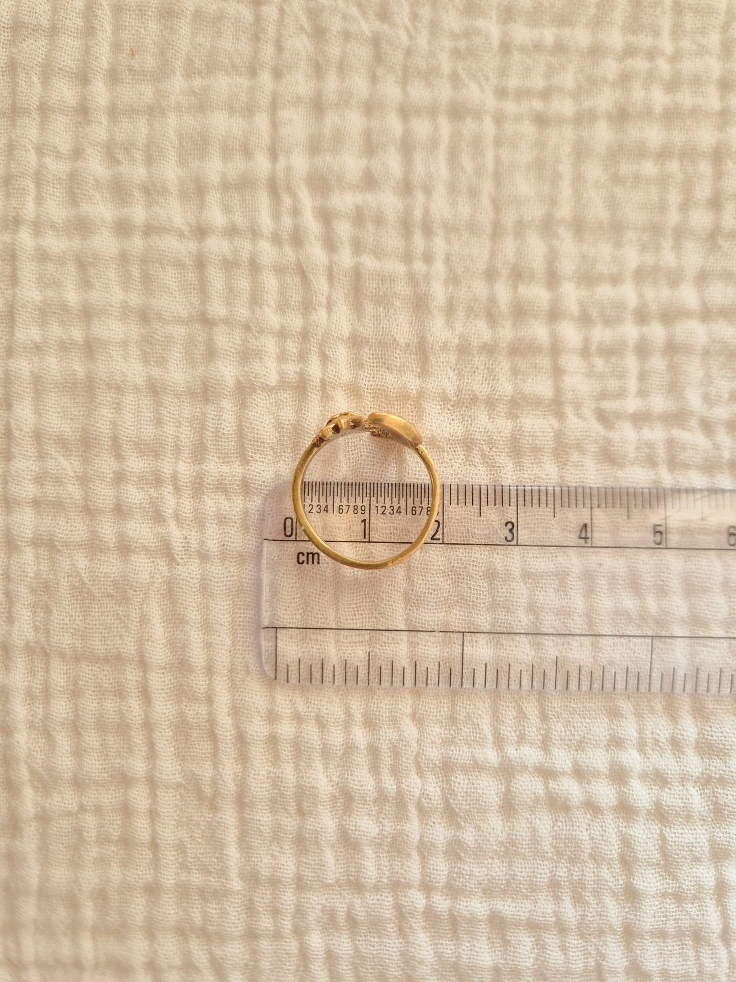 Solluna sun & moon adjustable brass ring