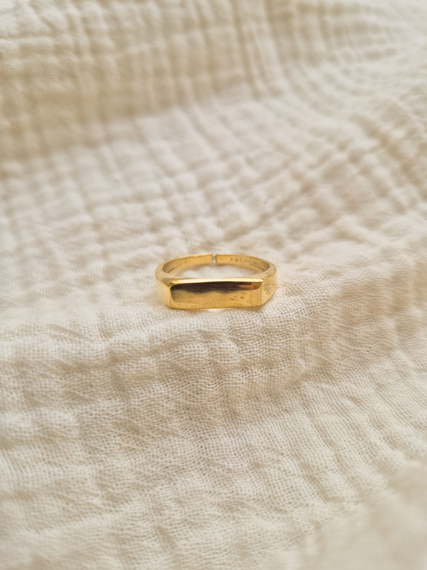 Aadi flat band brass ring