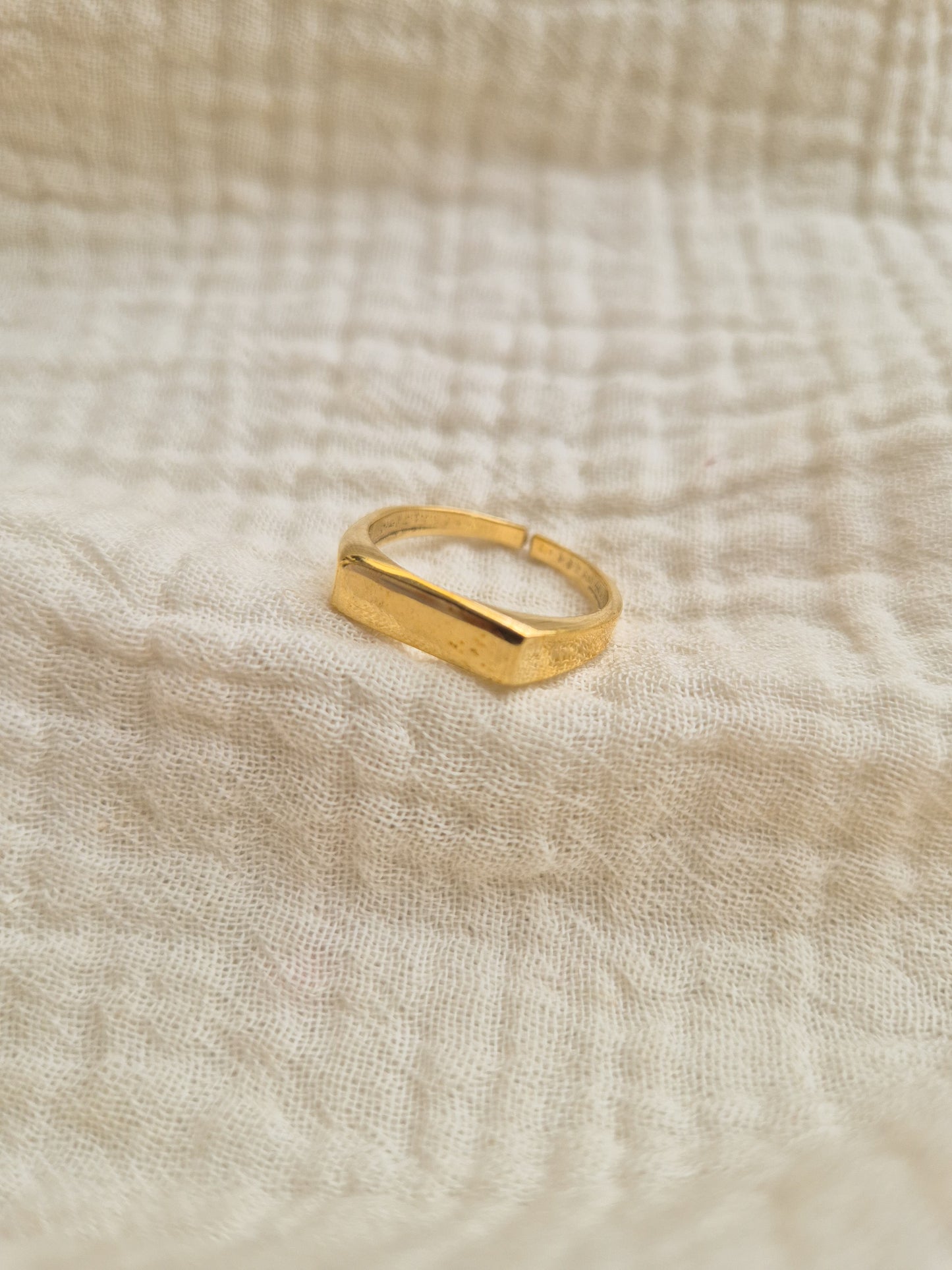 Aadi flat band brass ring