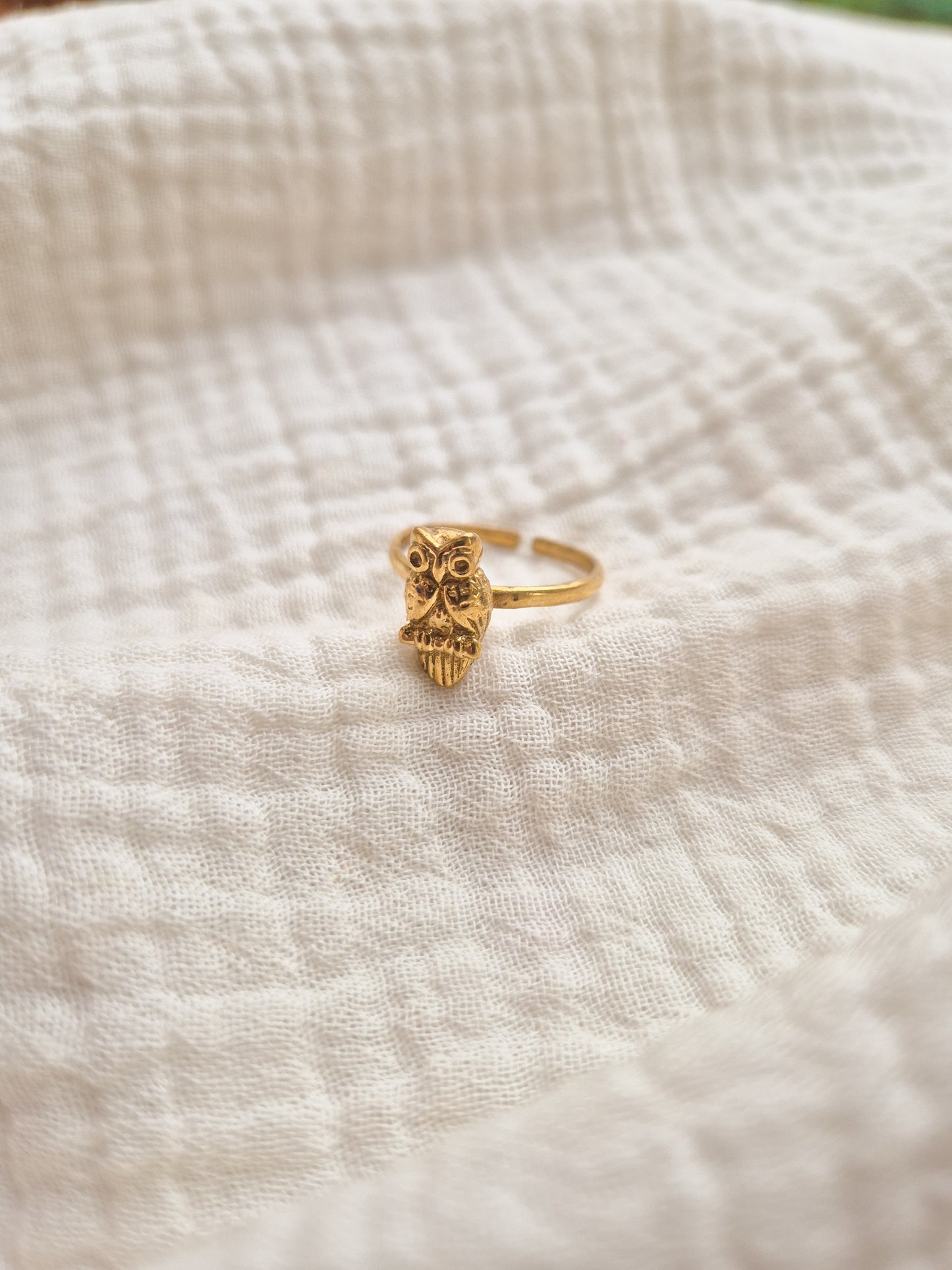 Ullu Owl brass ring