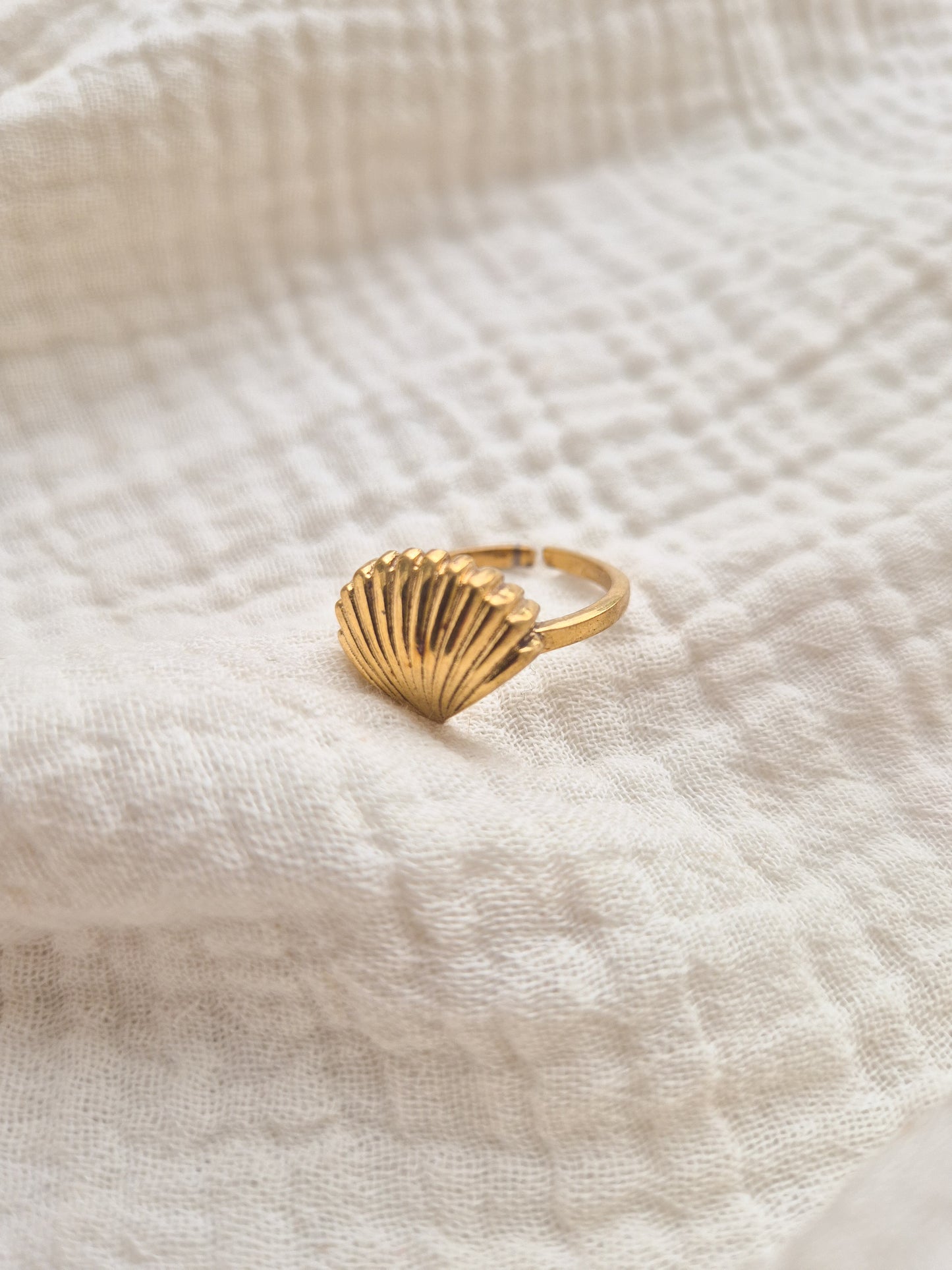 Maria shell brass ring