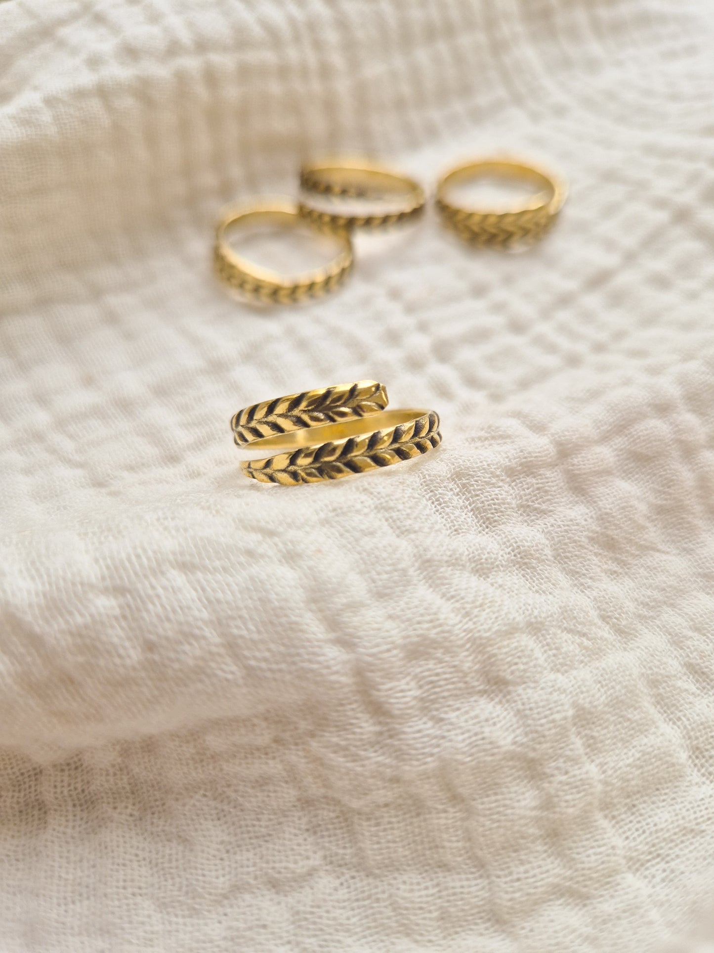 Aarna wrap brass ring
