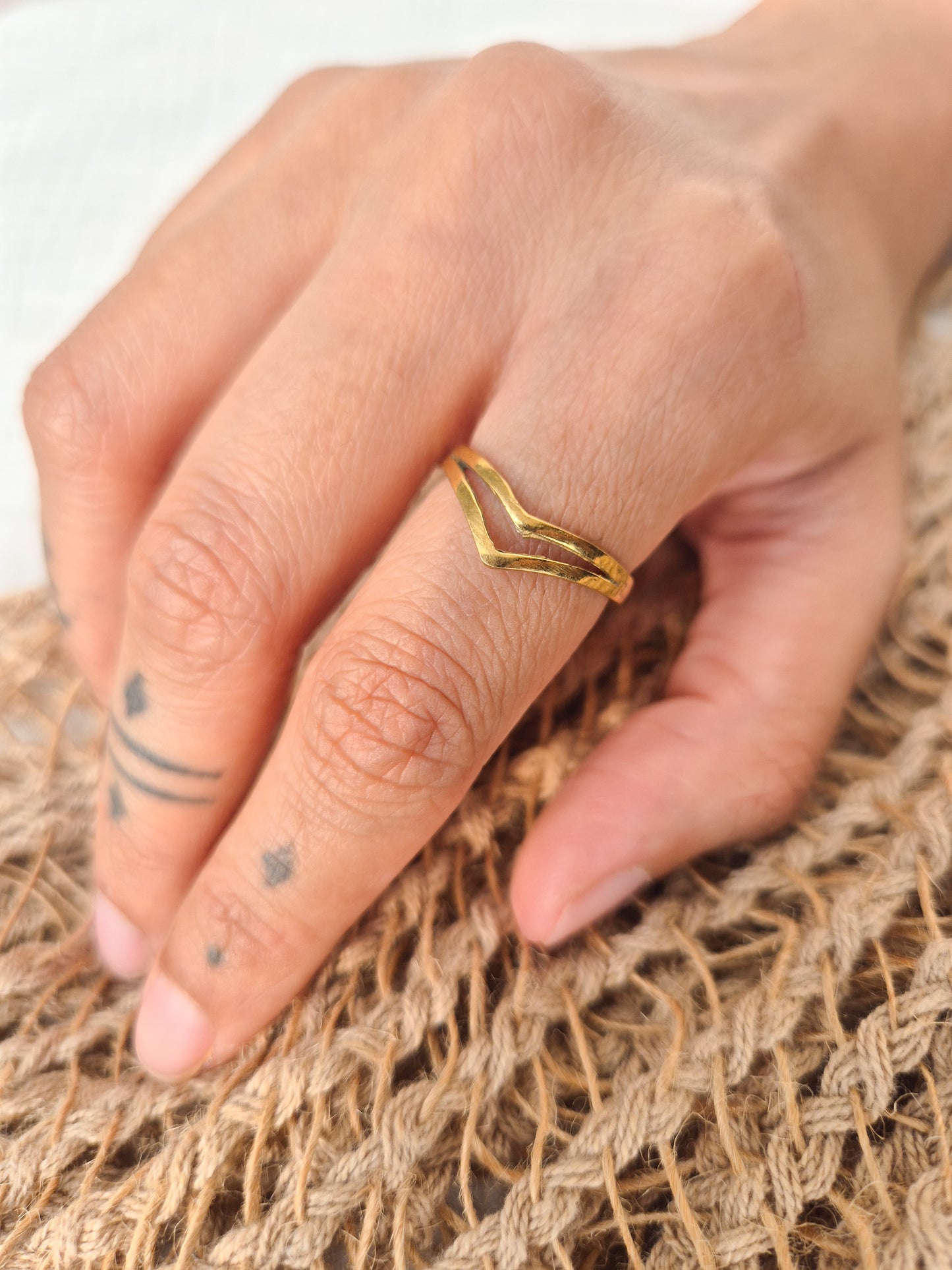 Aarya minimal brass ring