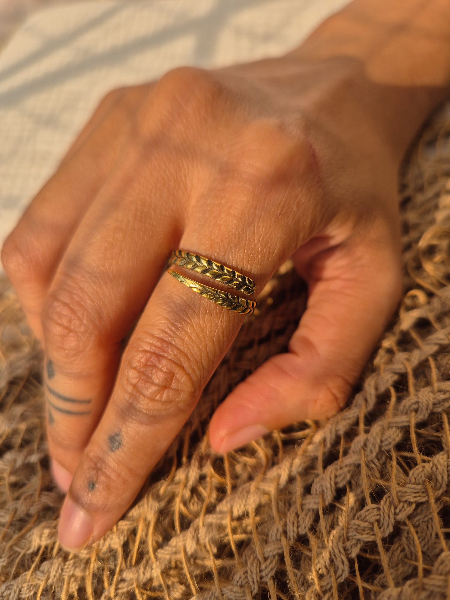 Aarna wrap brass ring