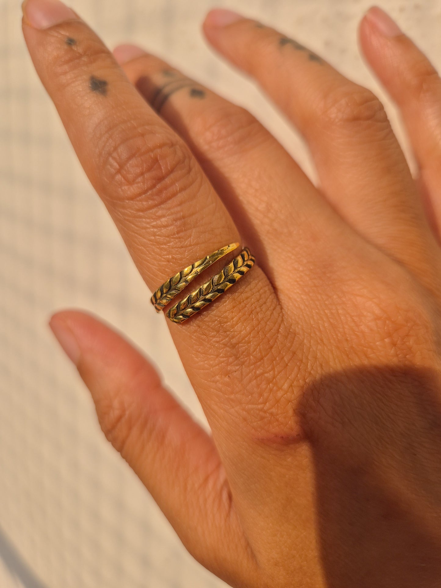 Aarna wrap brass ring