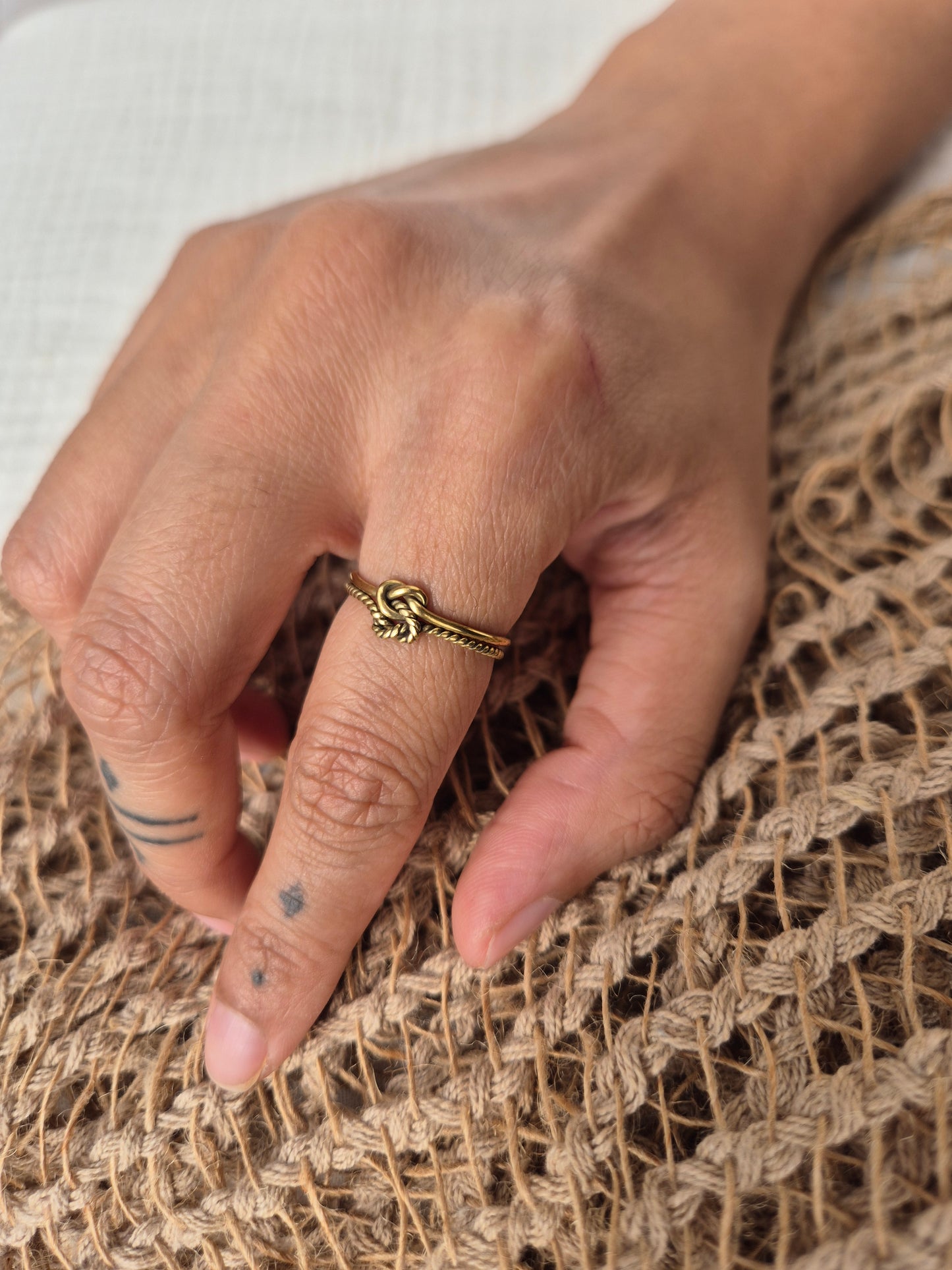 Bandhan adjustable brass ring