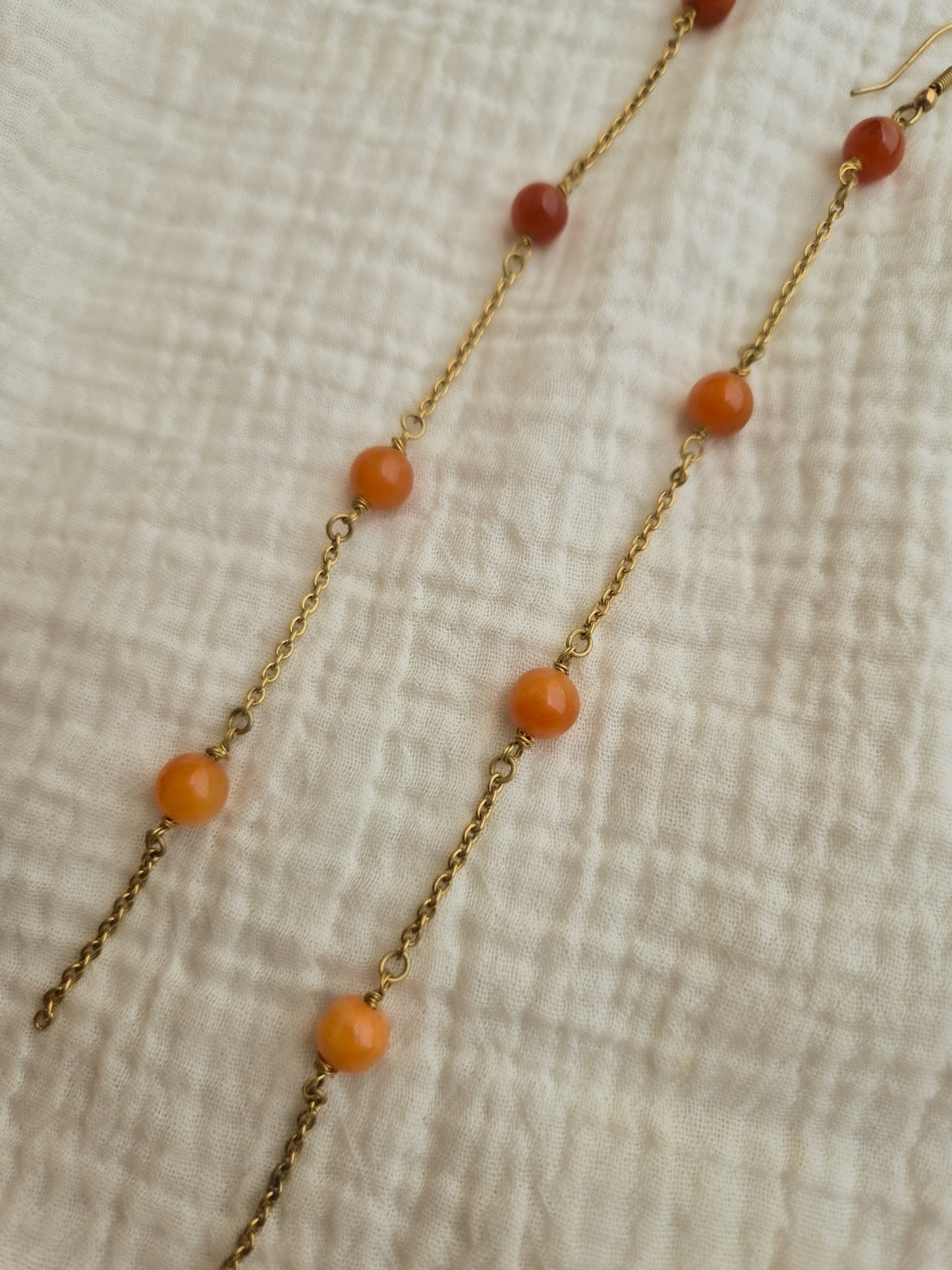 Sunset nomad orange brass earrings