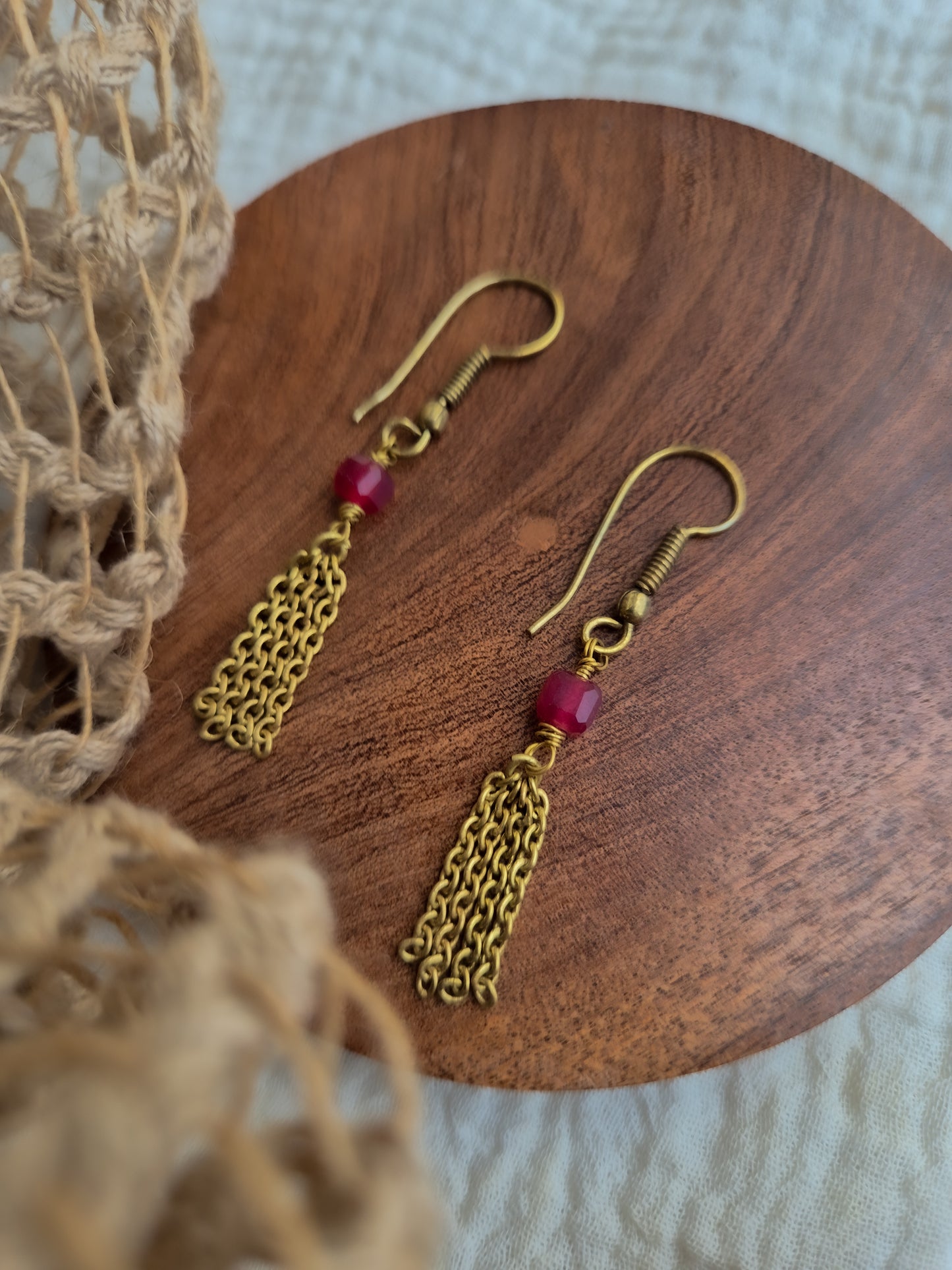 Ruby Raga brass earrings