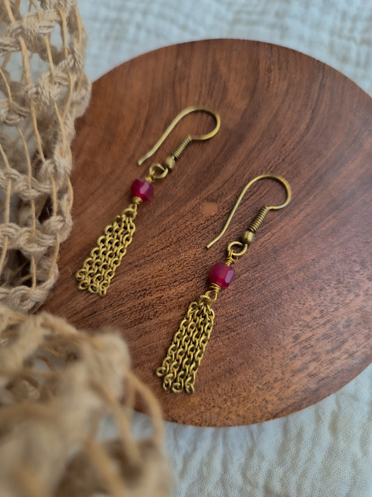 Ruby Raga brass earrings