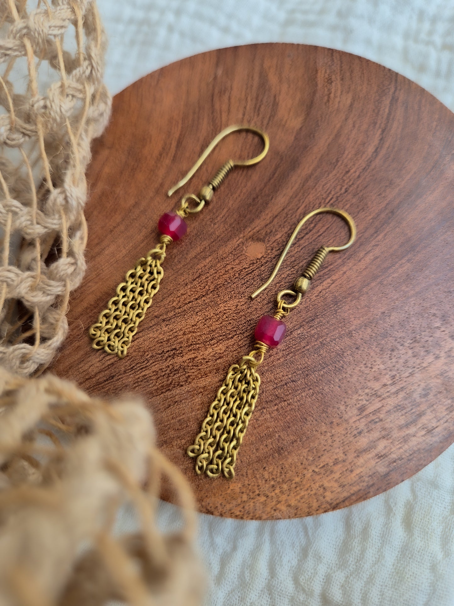 Ruby Raga brass earrings