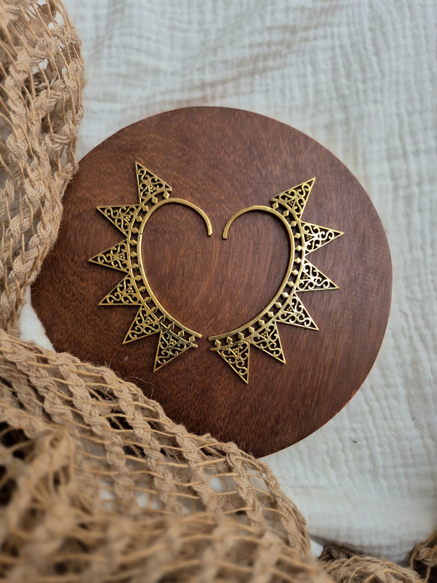 Boho geometry brass ear cuff
