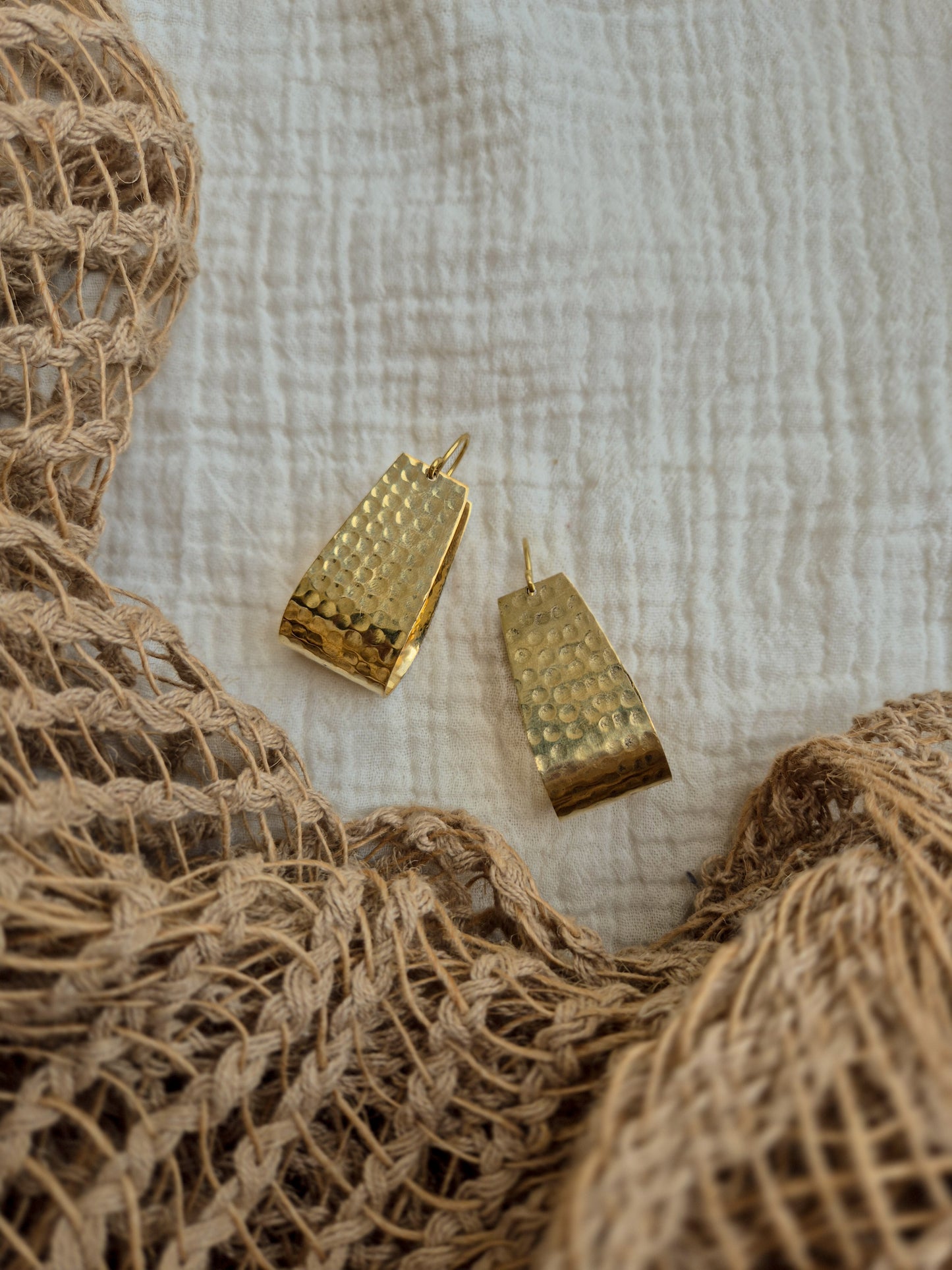 Miha boss lady statement brass earrings