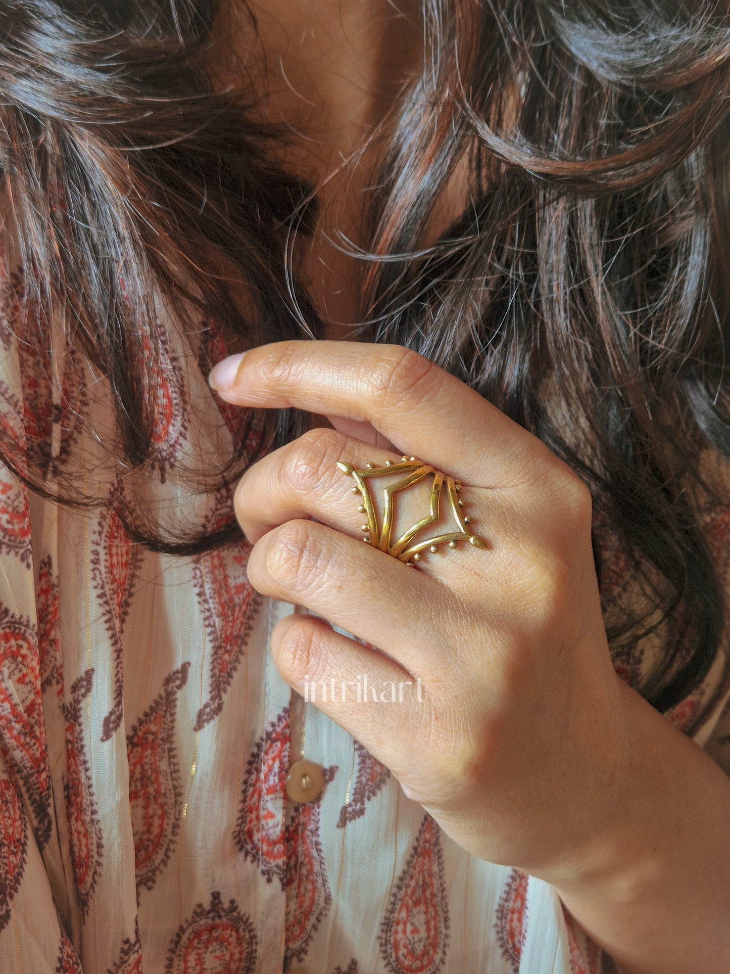Divine Aura Adjustable brass ring