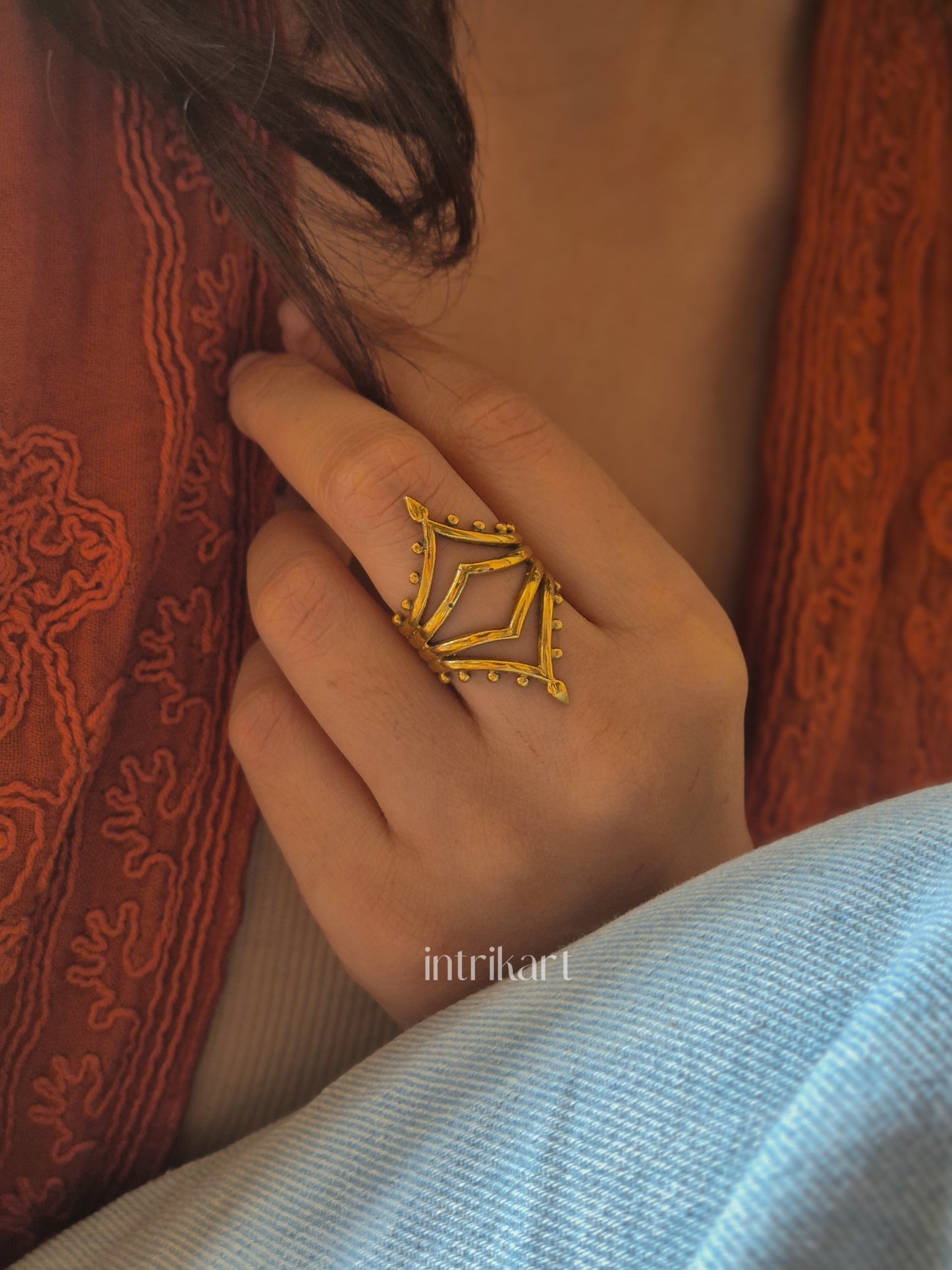 Divine Aura Adjustable brass ring