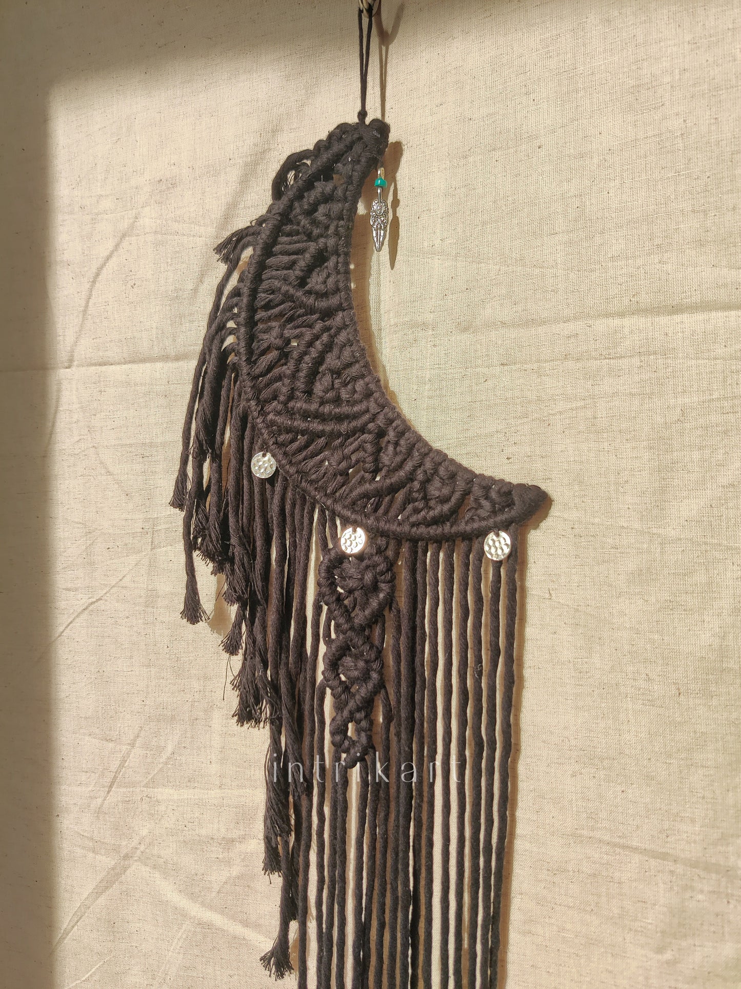 Black macrame mooncatcher