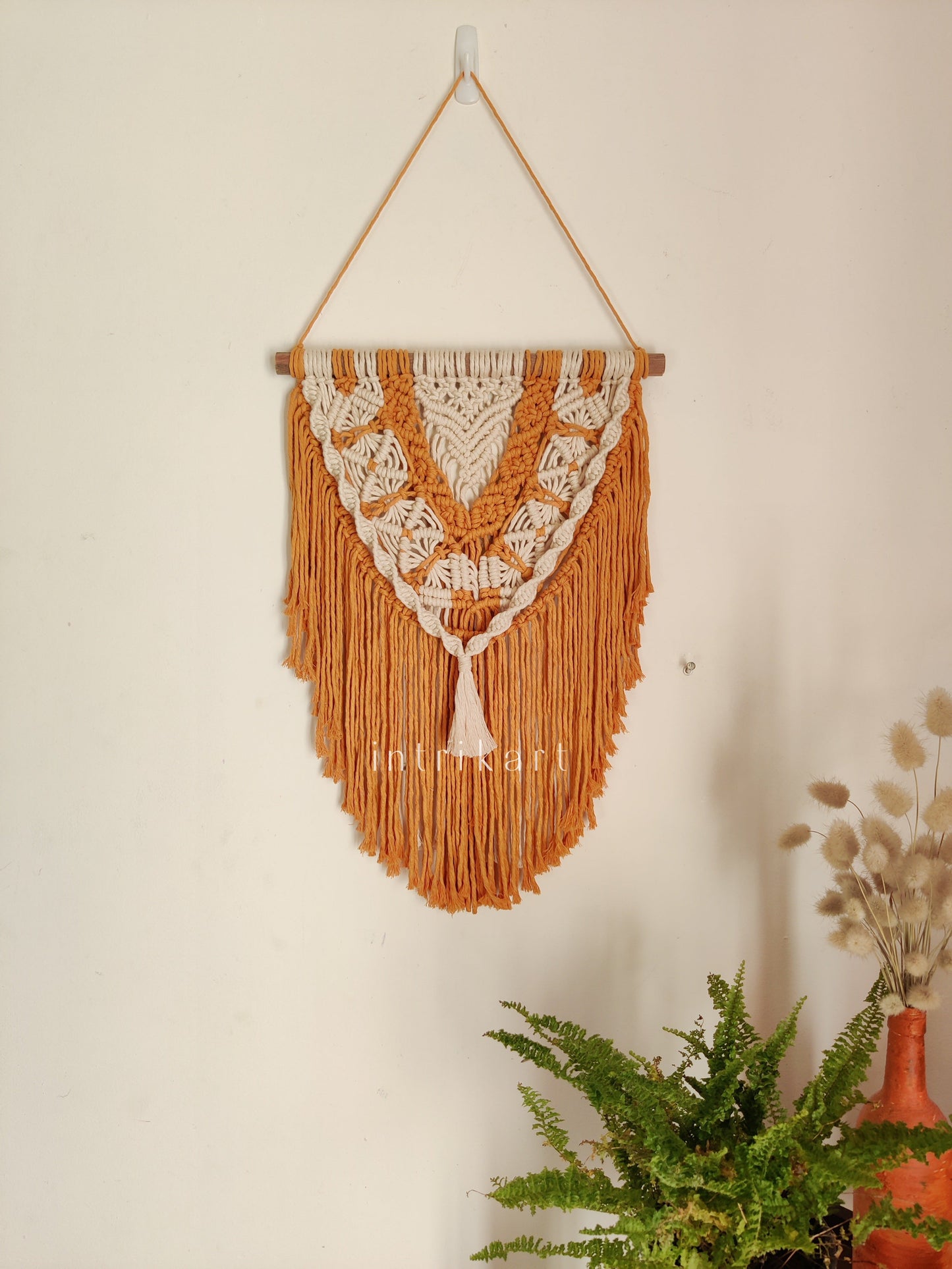 Mustard classic macrame wall hanging