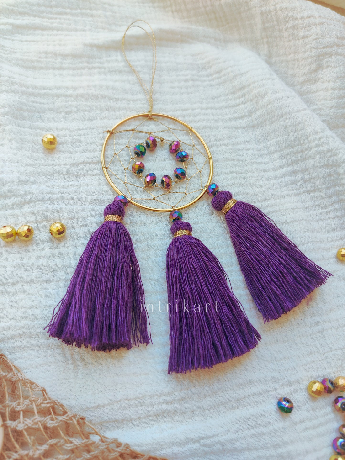 Purple dazzle mini tassel dreamcatcher