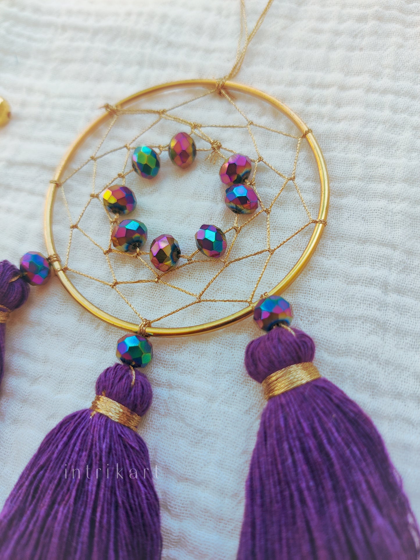 Purple dazzle mini tassel dreamcatcher