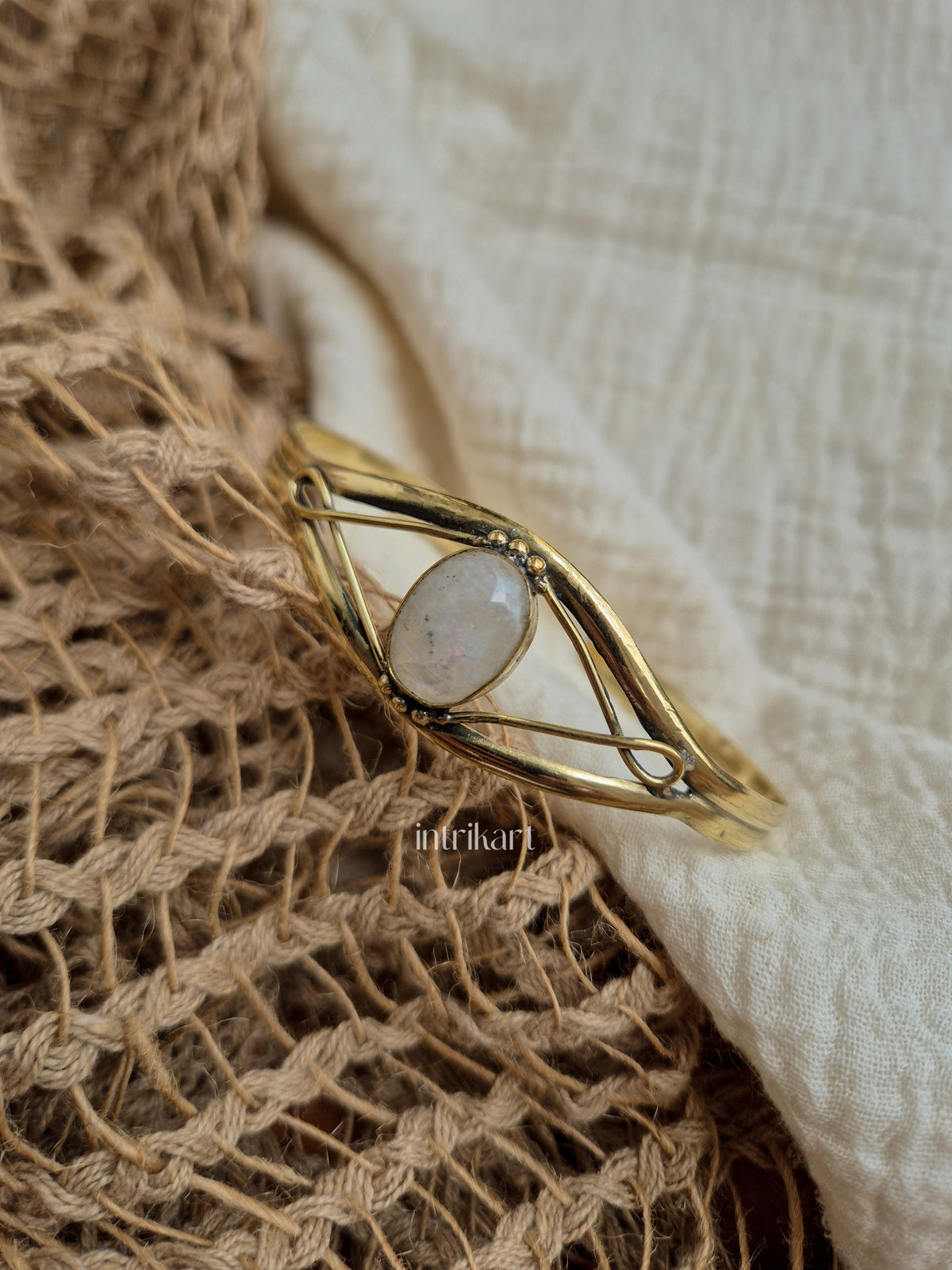Adaa Moonstone semi precious kada bracelet