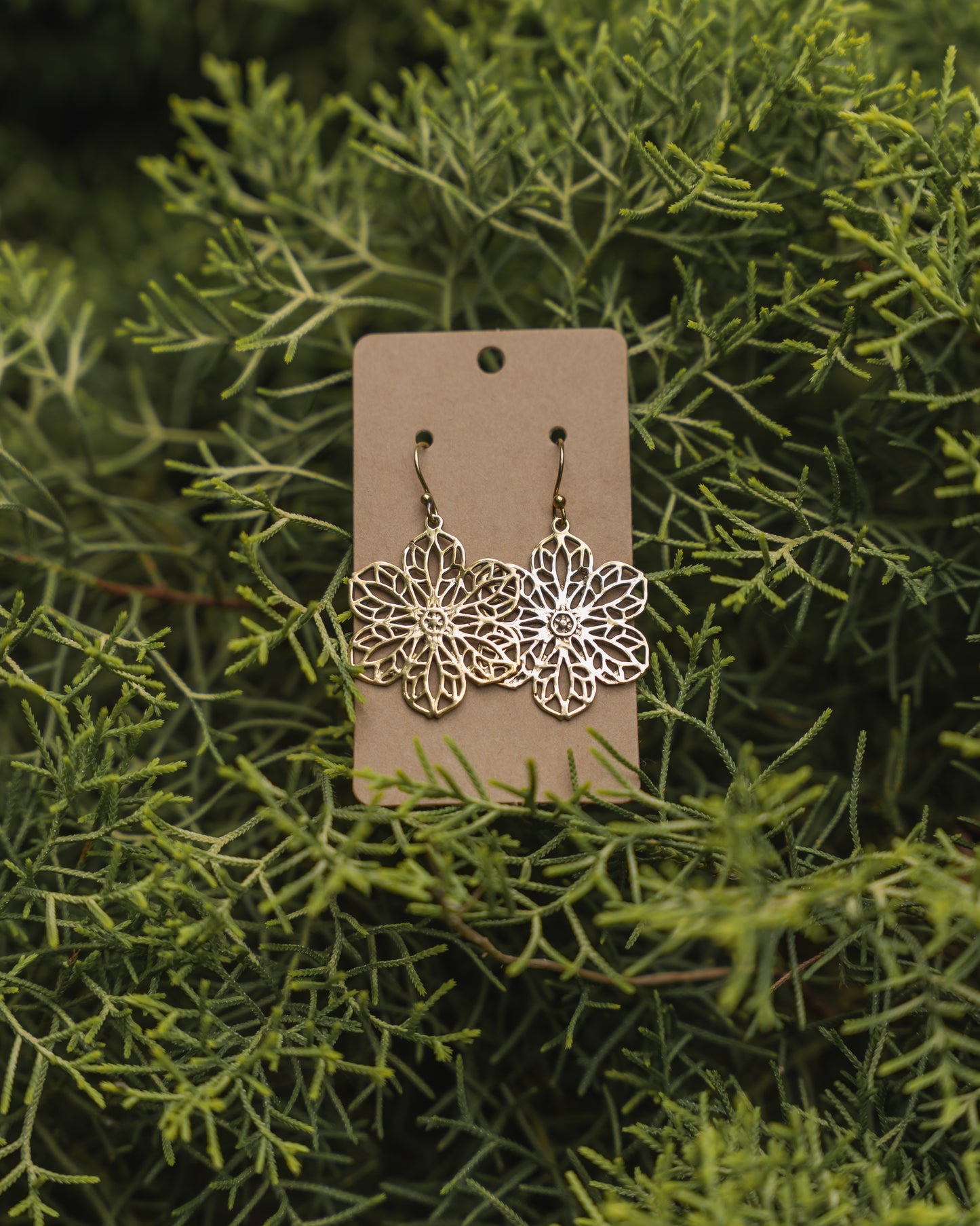 Aabha mandala brass earrings