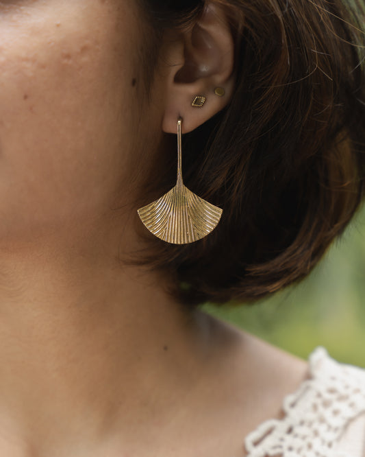 Aureya petal brass earrings