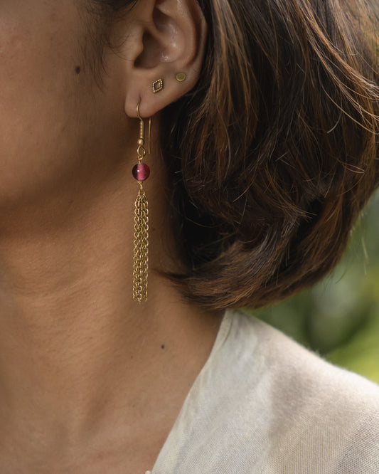 Gulnaar beaded brass earrings